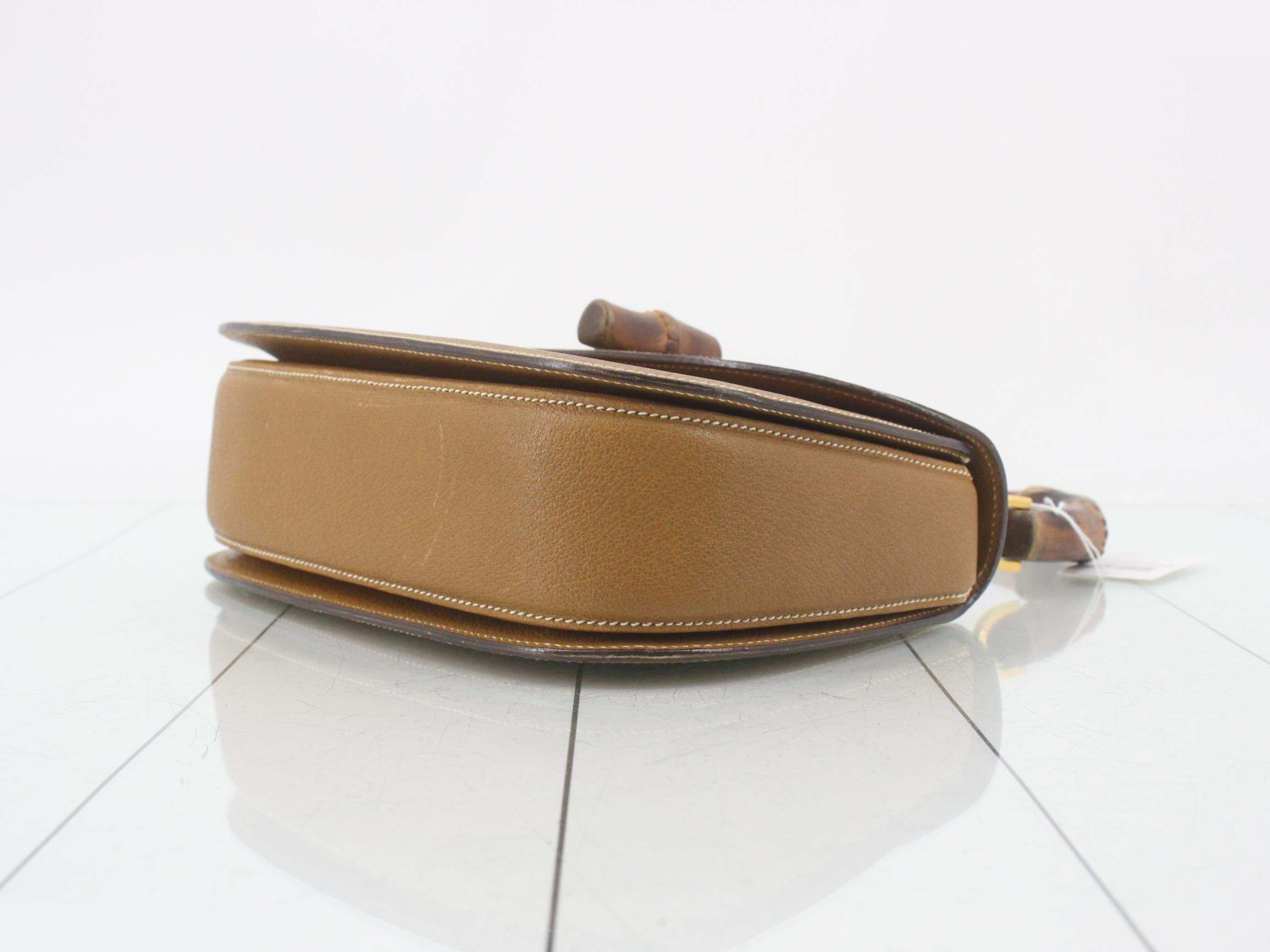 Bamboo Leather Turnlock Handbag — view 6