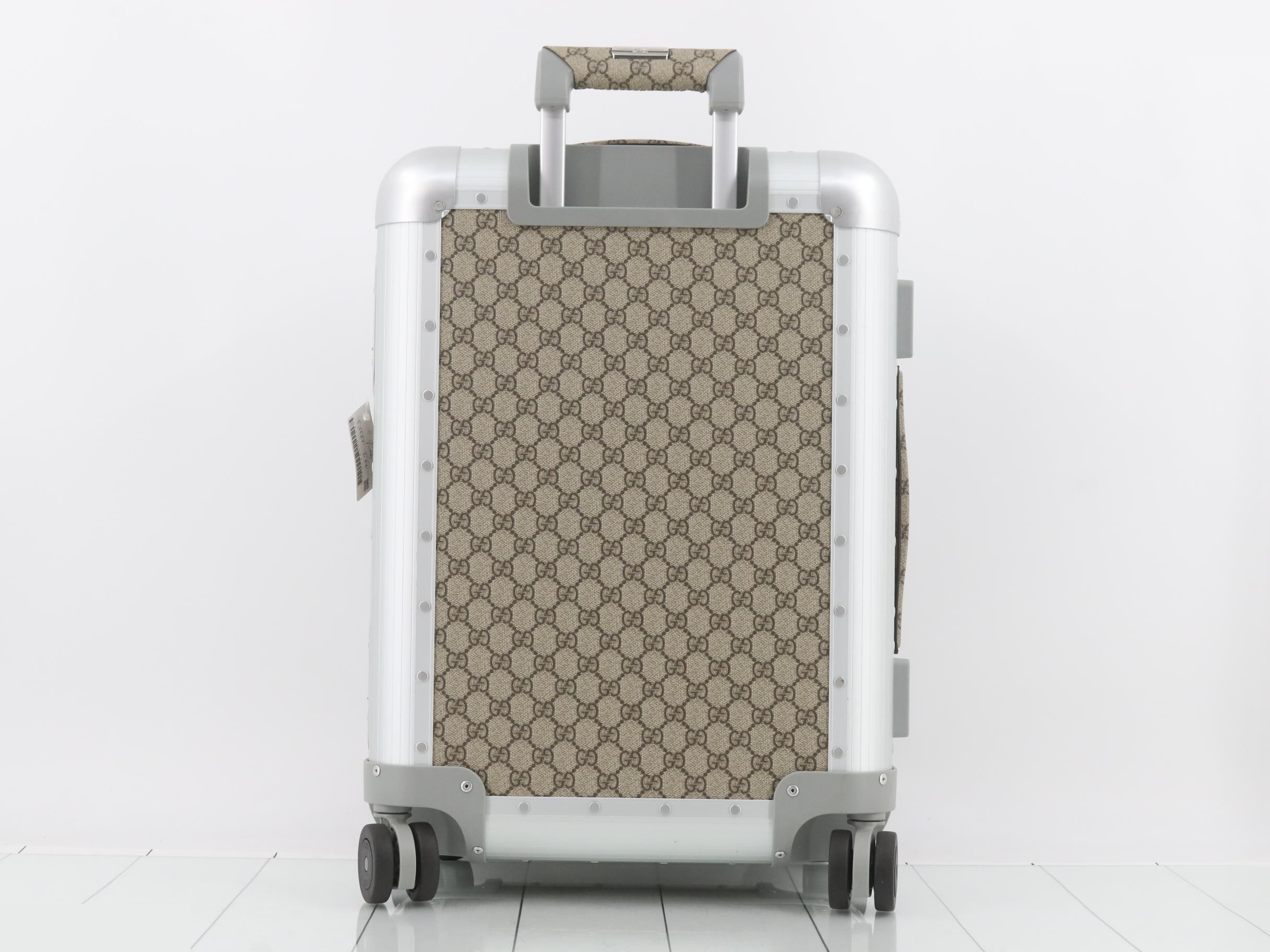 GG Supreme Carry Bag, PVC/Leather, Brown — view 2