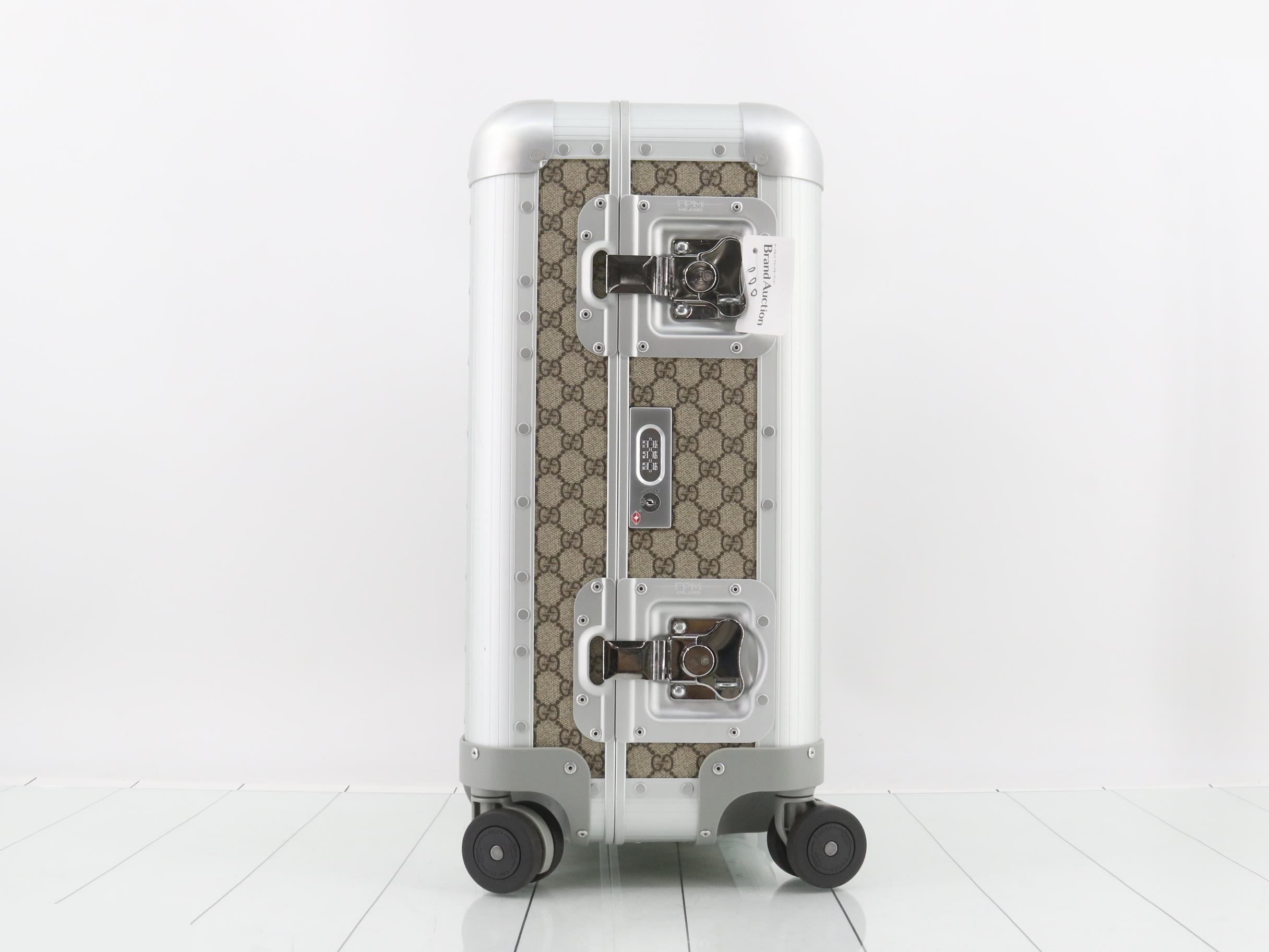 GG Supreme Carry Bag, PVC/Leather, Brown — view 3