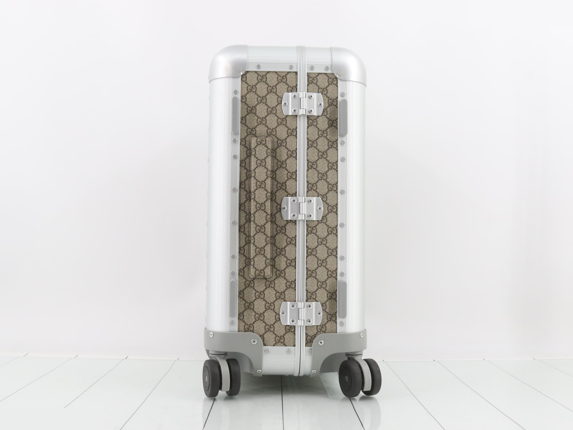 GG Supreme Carry Bag, PVC/Leather, Brown — view 4