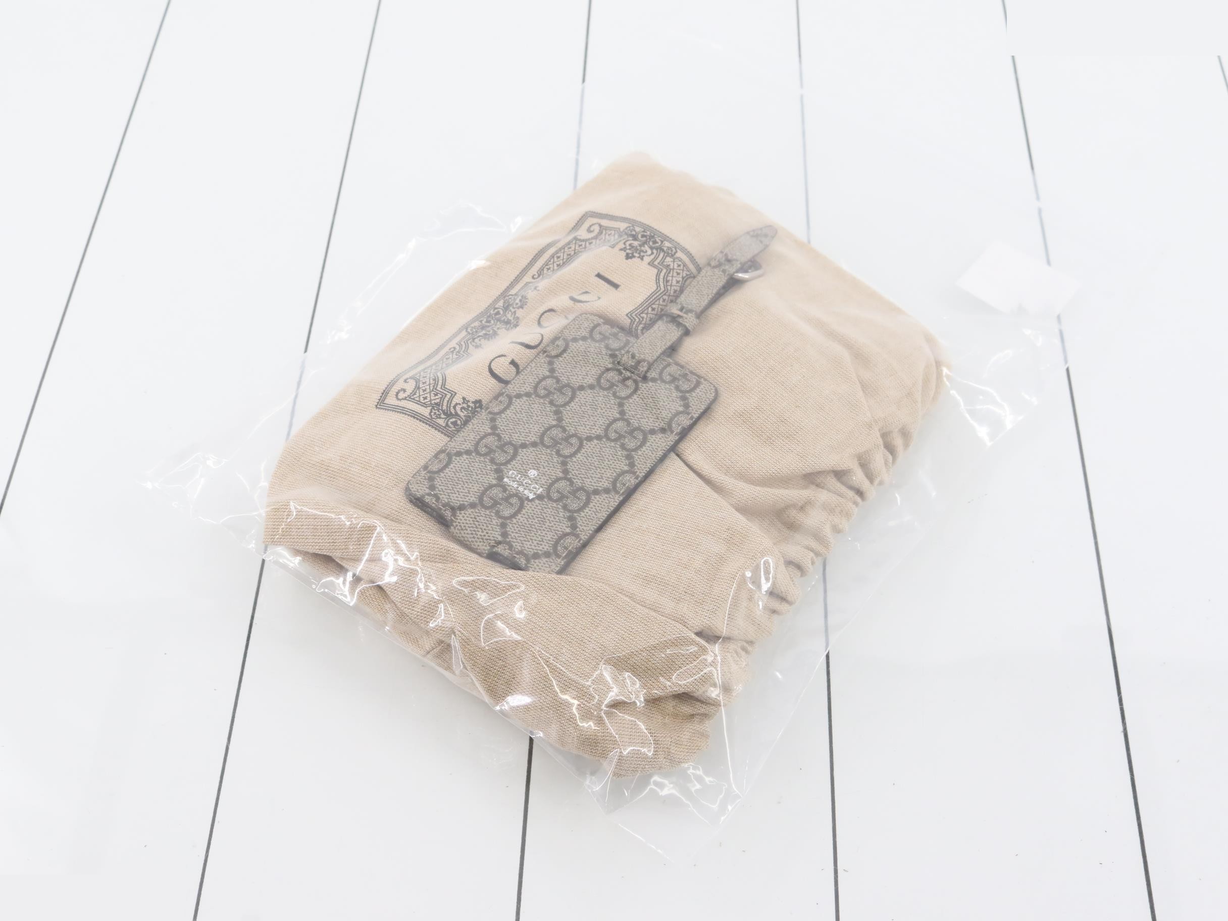 GG Supreme Carry Bag, PVC/Leather, Brown — view 7