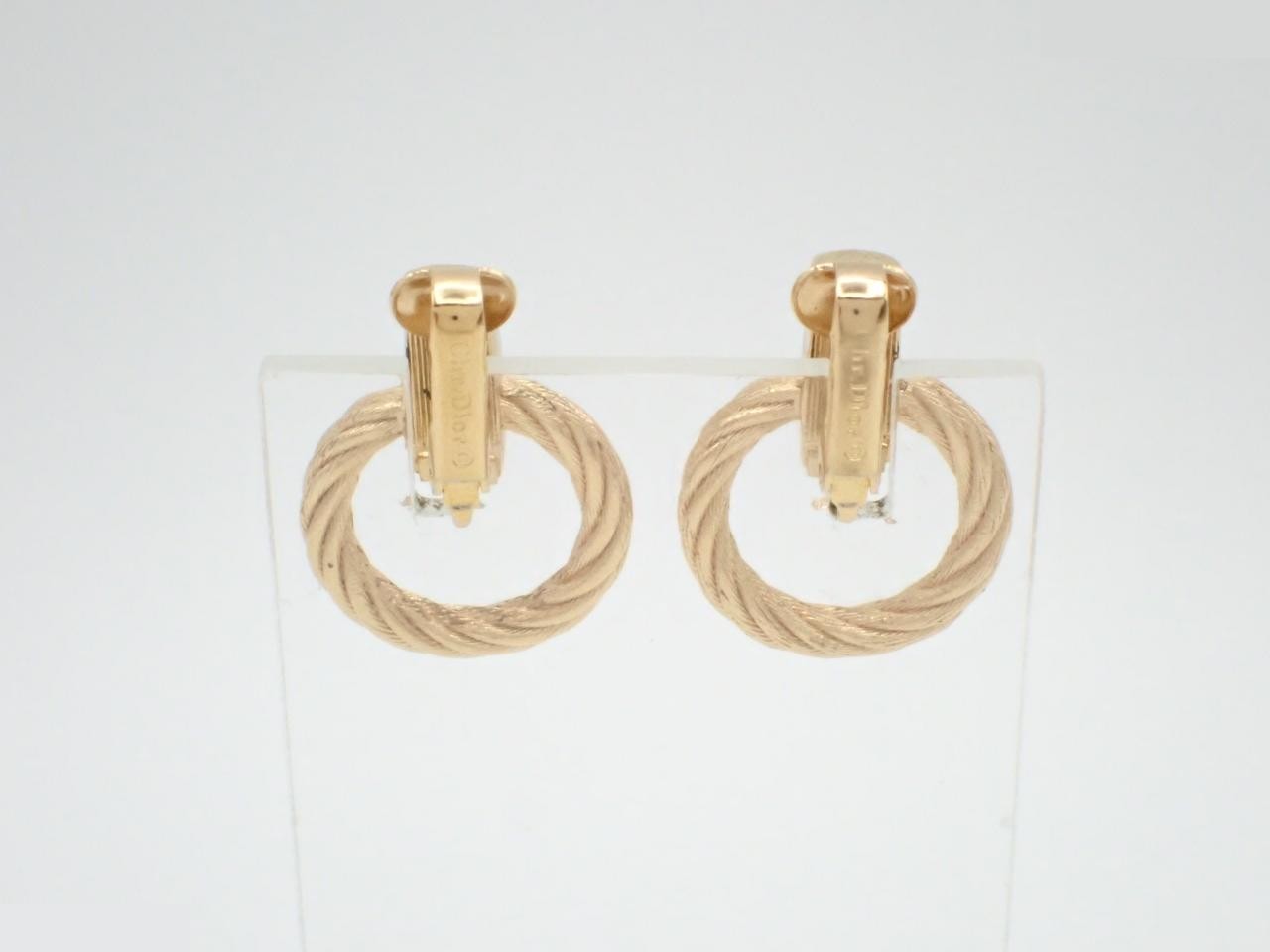 CD Earrings, Gold, Rhinestone — view 2