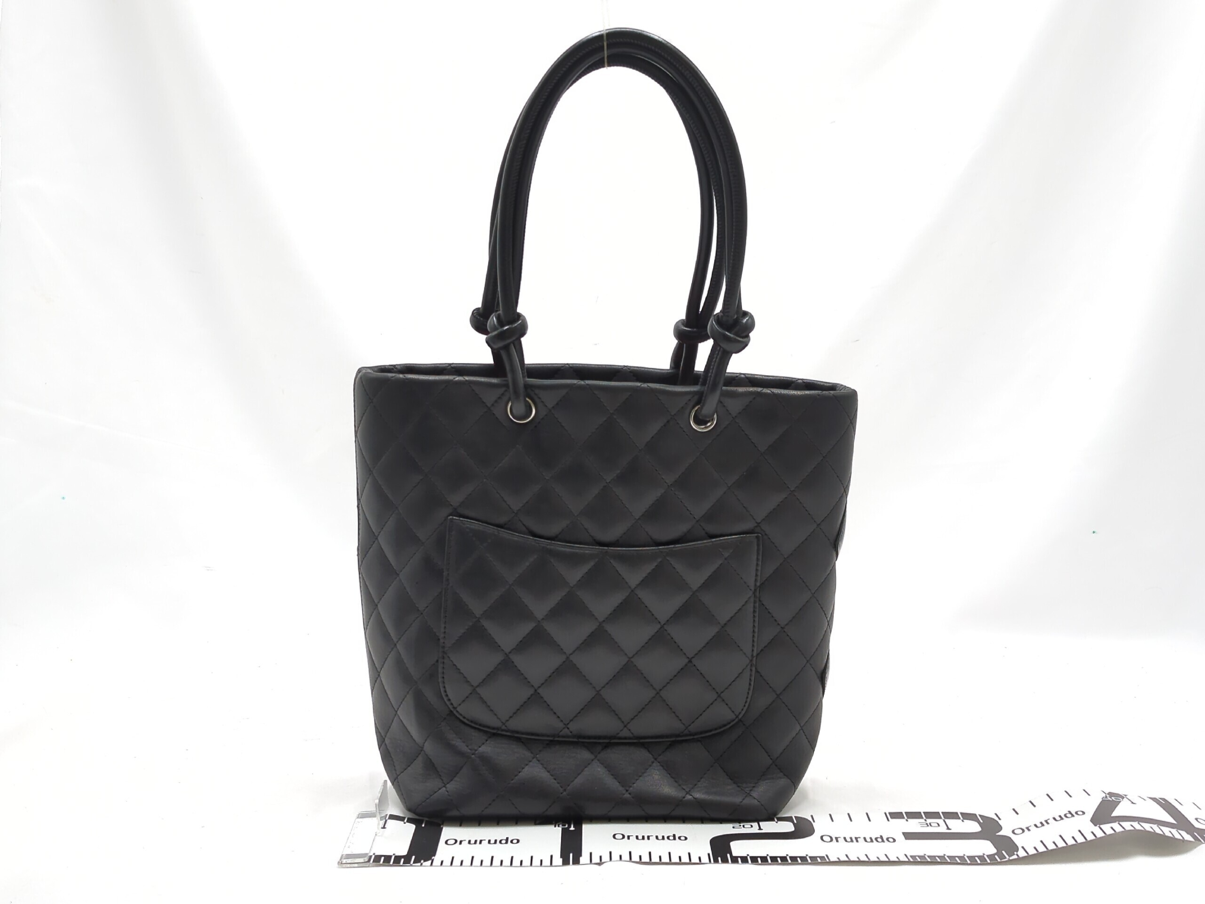 Lambskin Cambon Medium Tote, Black, Series 10 Tote Bag — view 2