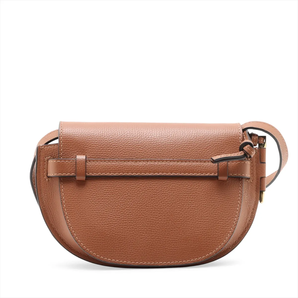 Gate Dual Mini Leather Shoulder Bag, Brown — view 2