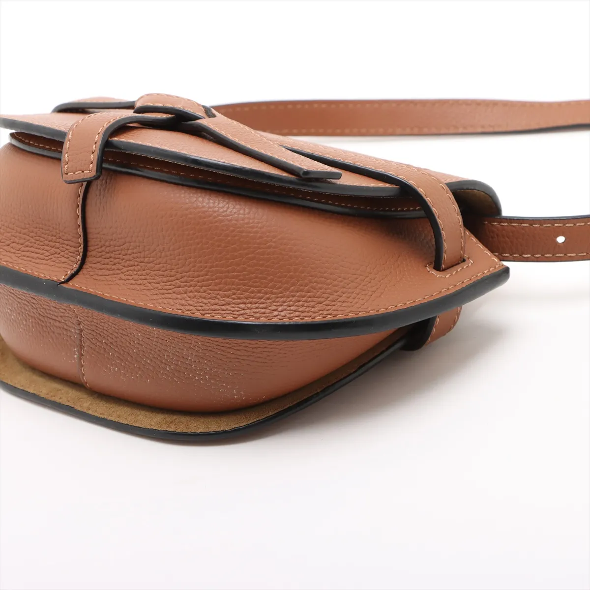 Gate Dual Mini Leather Shoulder Bag, Brown — view 3