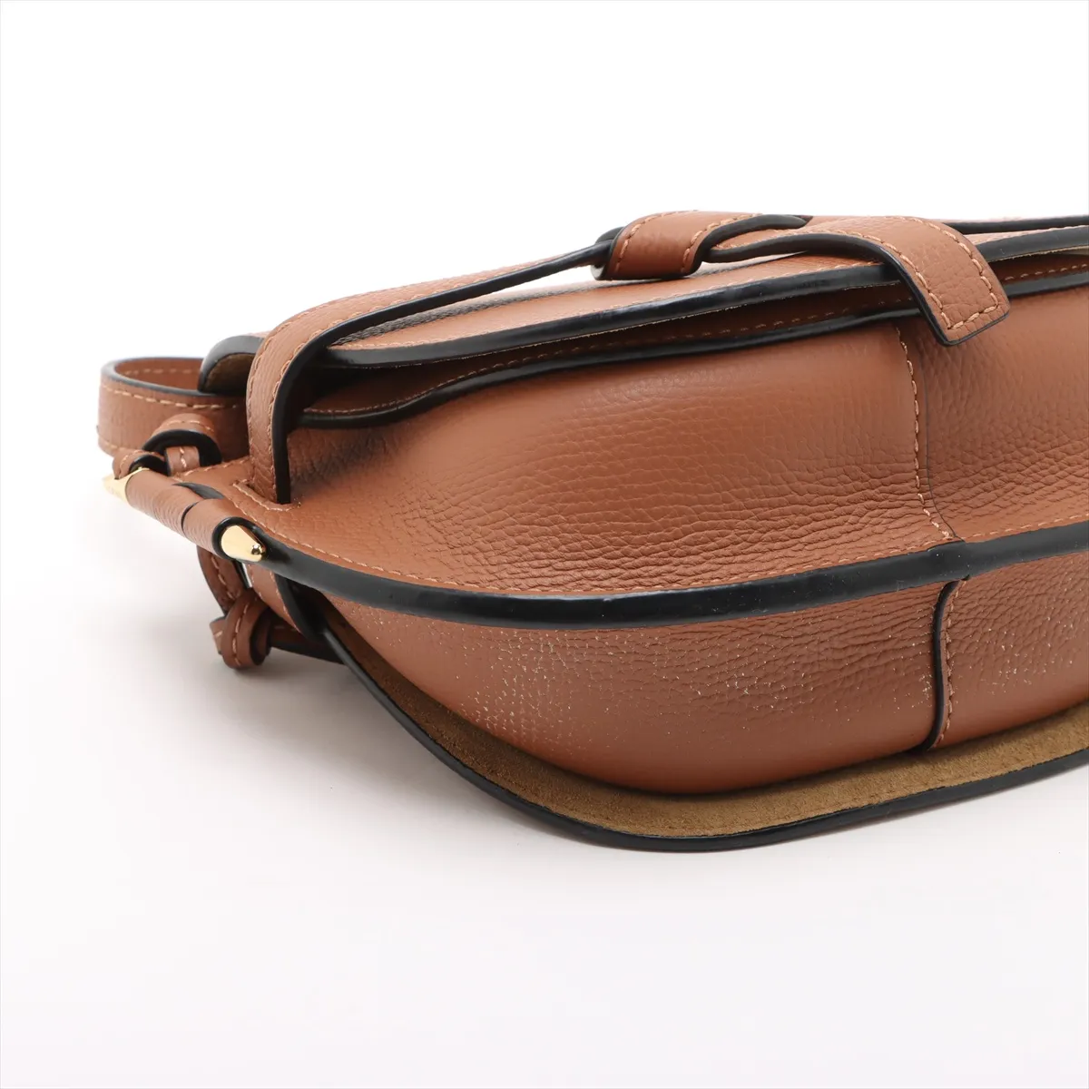 Gate Dual Mini Leather Shoulder Bag, Brown — view 4