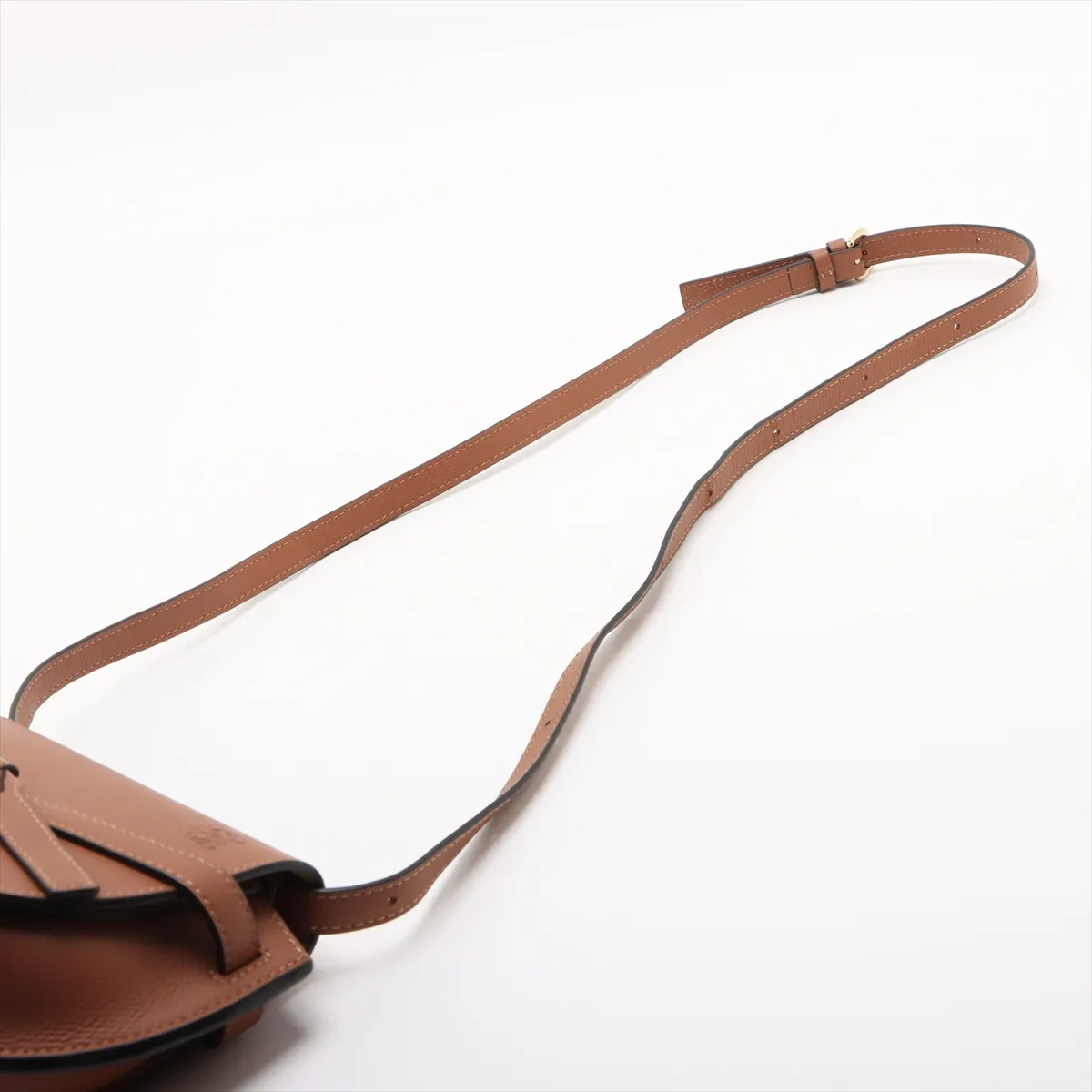 Gate Dual Mini Leather Shoulder Bag, Brown — view 5