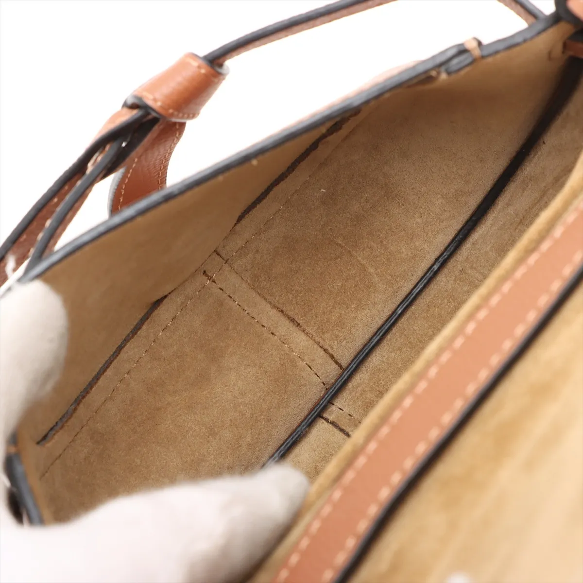 Gate Dual Mini Leather Shoulder Bag, Brown — view 6