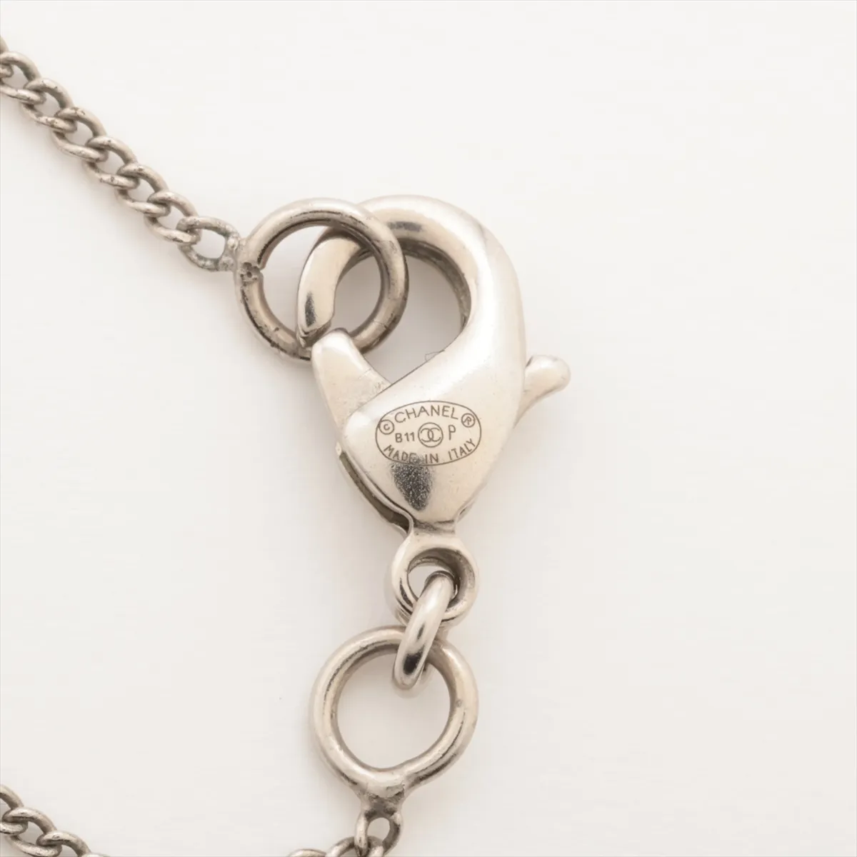 Coco Mark B11P Necklace, Metal x Rhinestone, Silver, — view 4