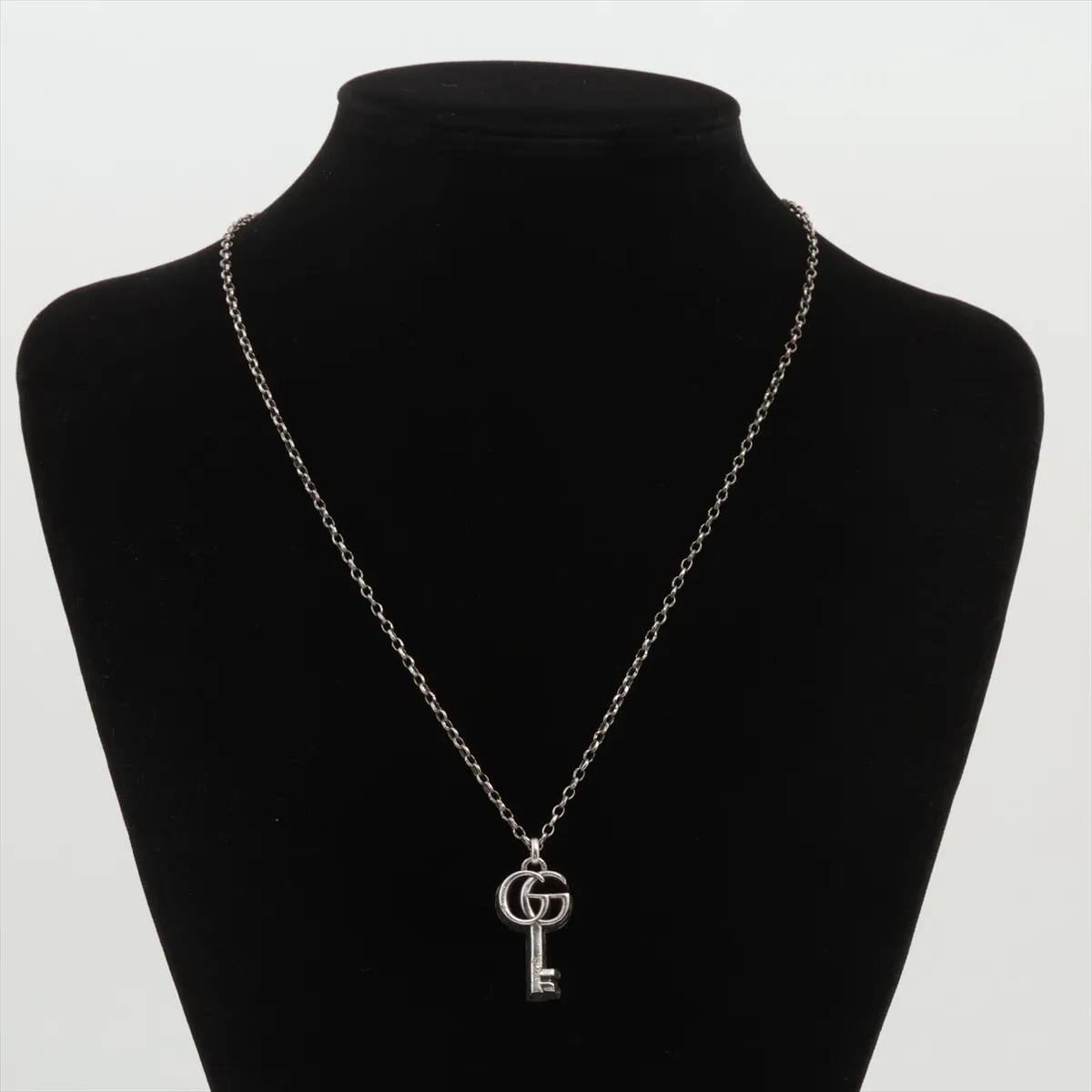 Arabesque Double G Key Necklace, 925 Sterling Silver, 15.1g. Shows signs of wear including — view 5