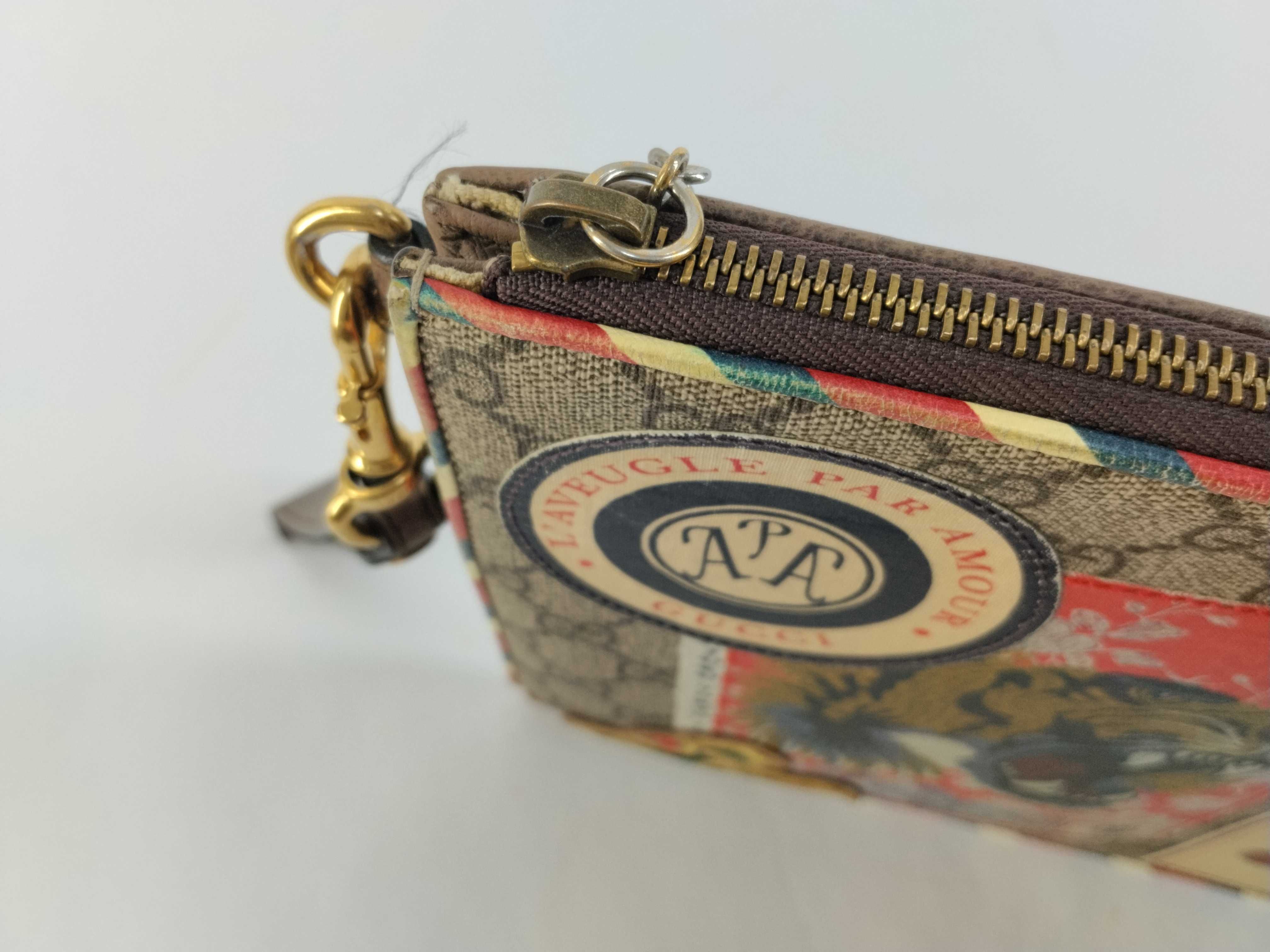 GG Supreme Courier PVC x Leather Clutch Bag, Beige, 473915. Accessories: Dust bag. — view 8