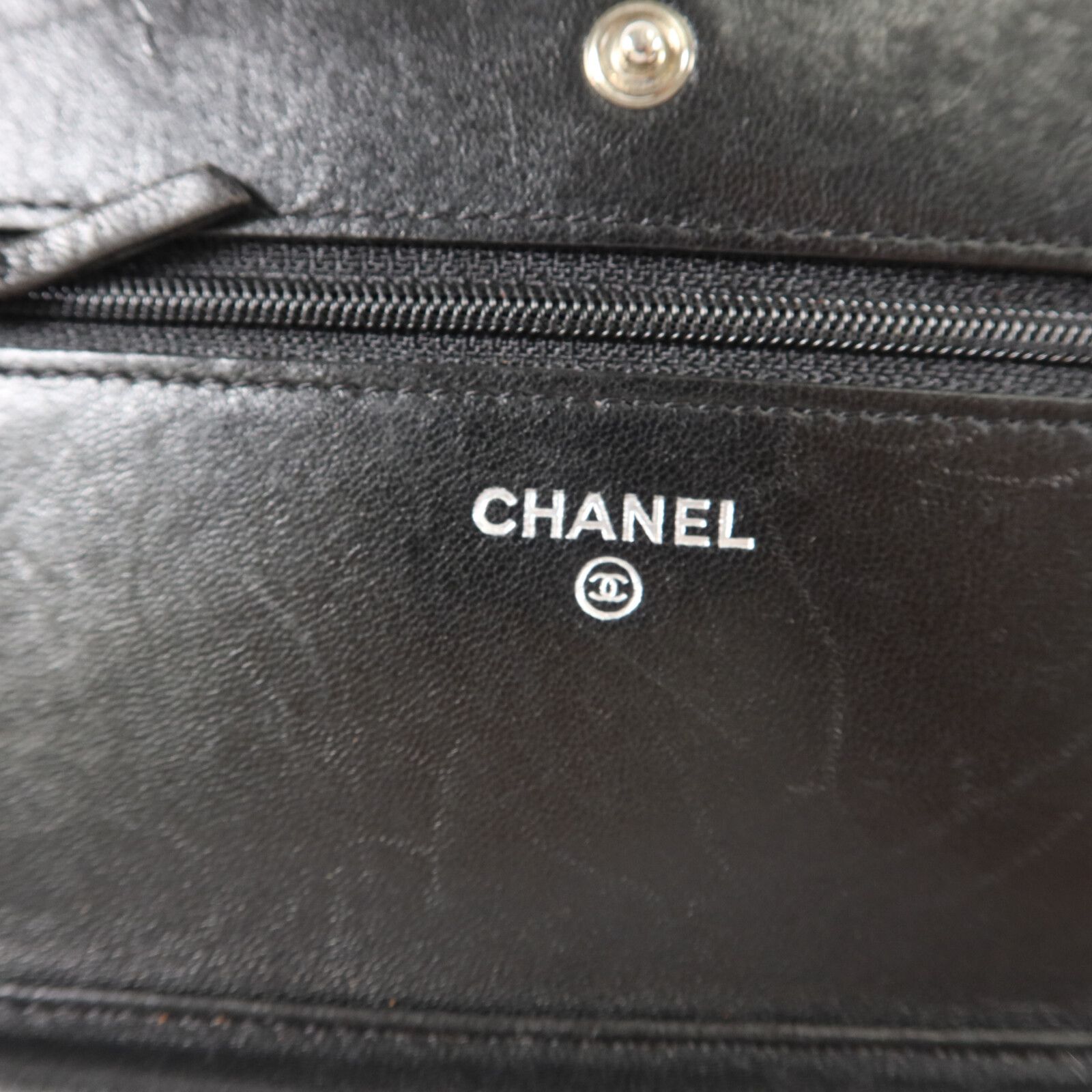 Black Sheepskin Leather Woc Wallet On Chain Crossbody Bag Lambskin (sheep Leather) — view 6