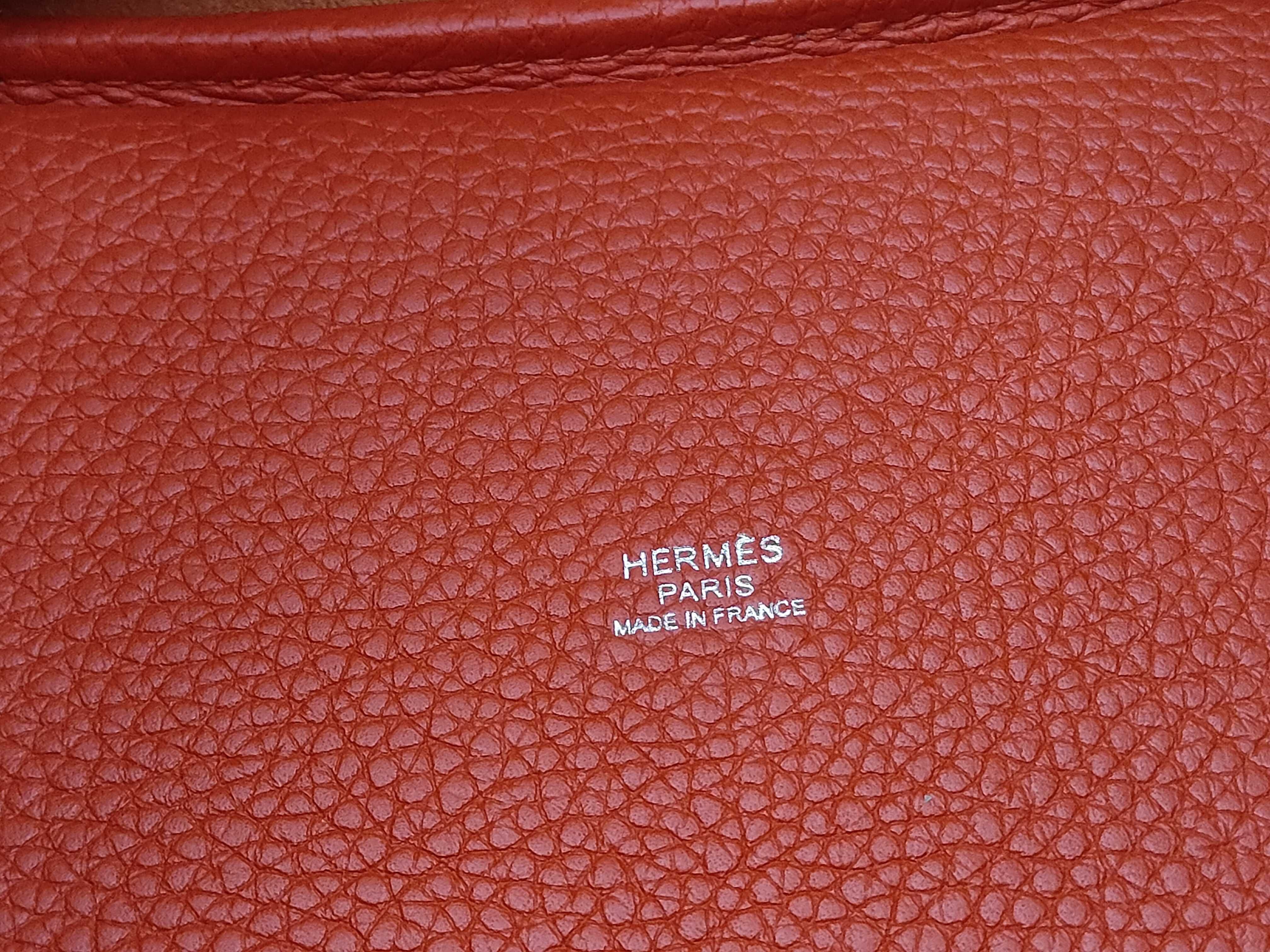 Picotin Lock PM Taurillon Clemence Orange Poppy U Stamp Handbag — view 6