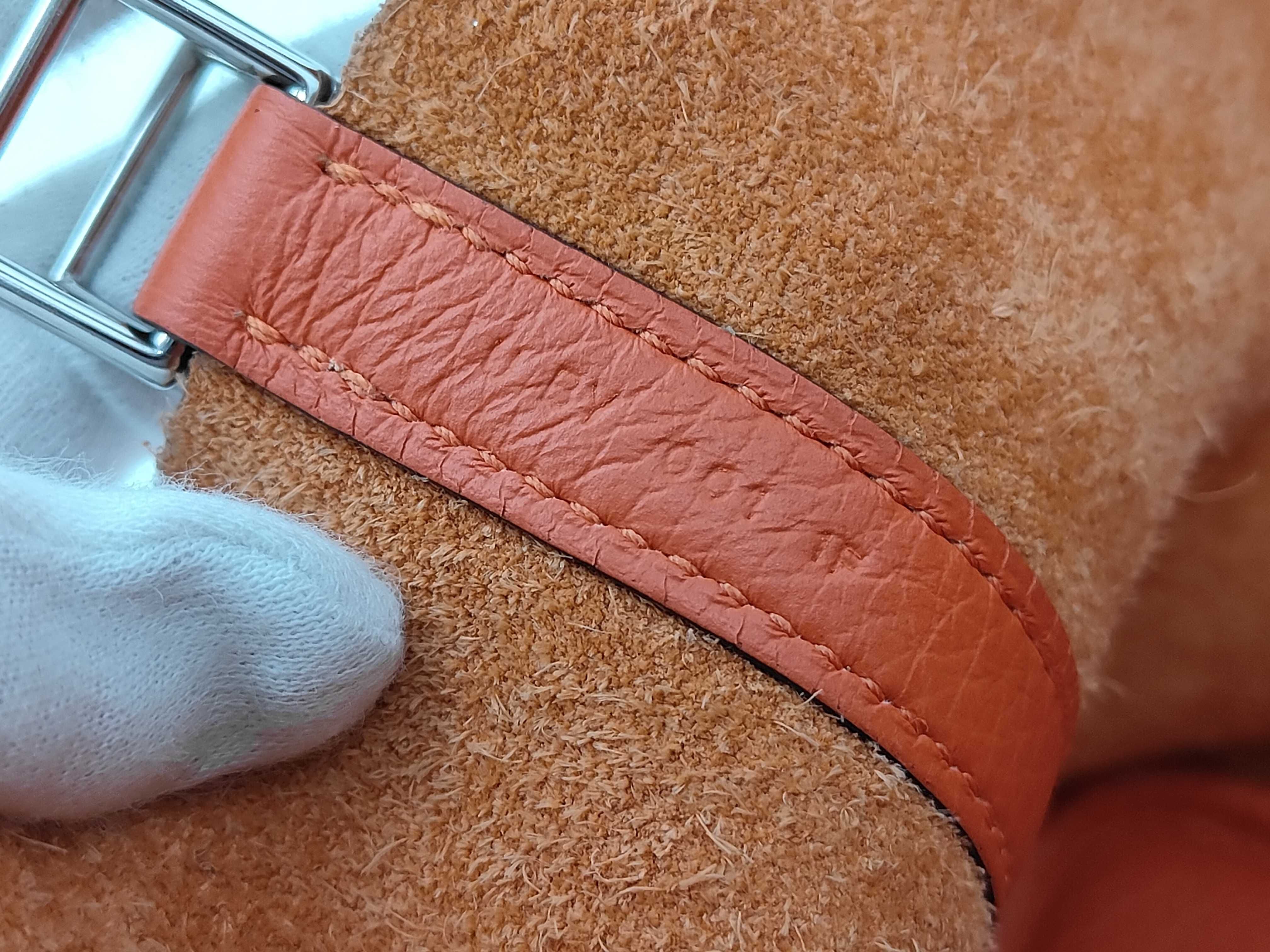 Picotin Lock PM Taurillon Clemence Orange Poppy U Stamp Handbag — view 7