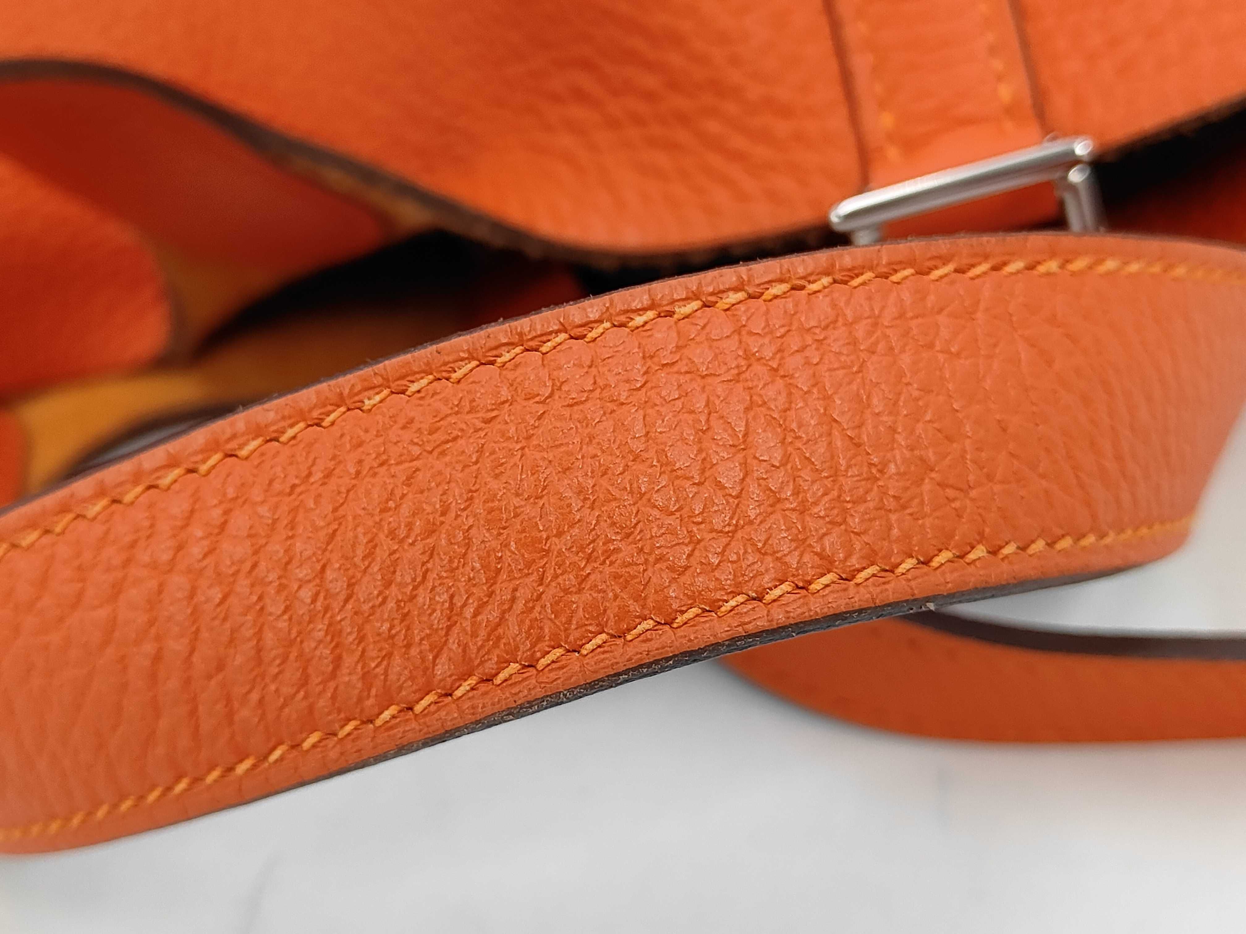 Picotin Lock PM Taurillon Clemence Orange Poppy U Stamp Handbag — view 9