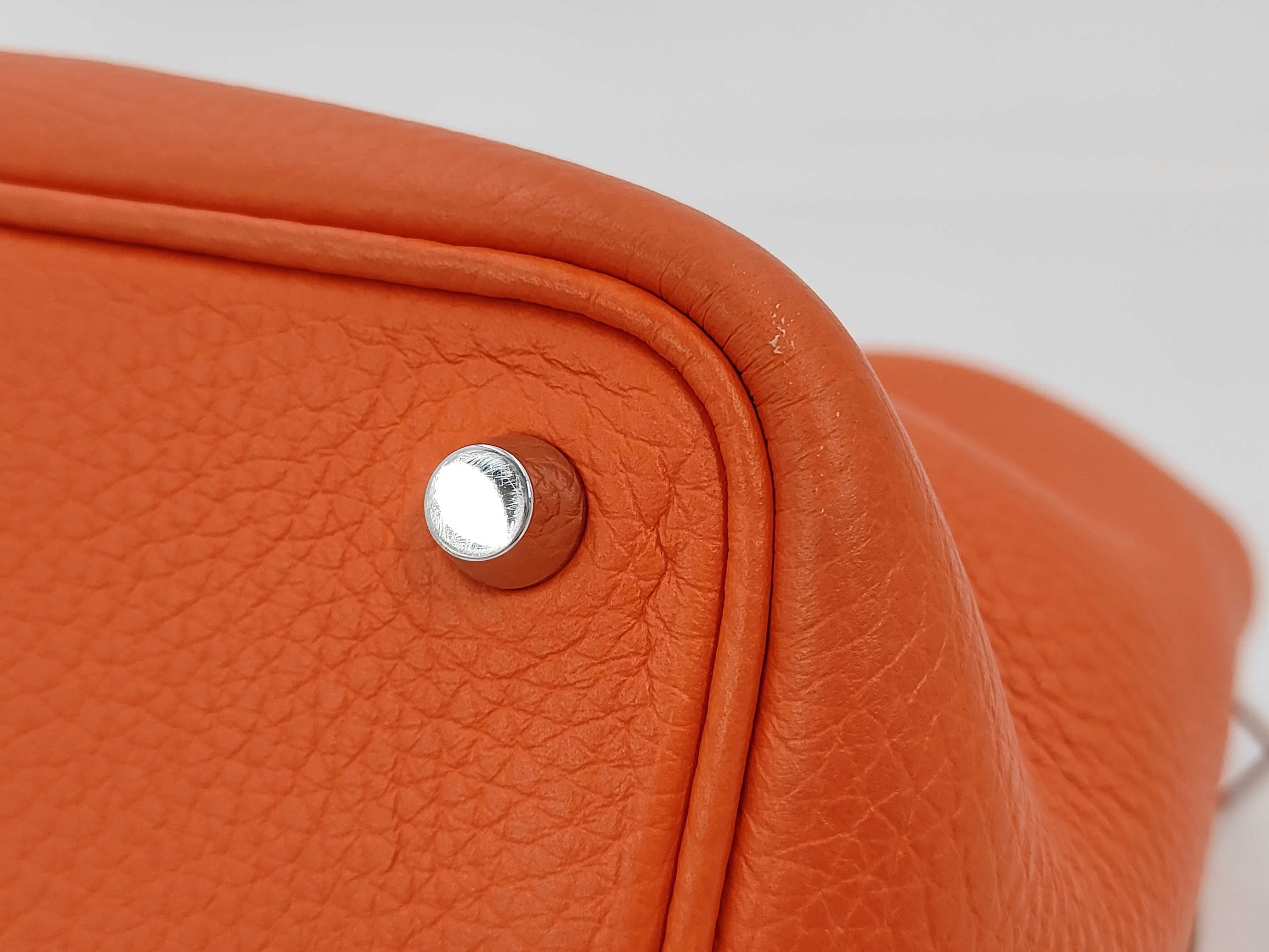 Picotin Lock PM Taurillon Clemence Orange Poppy U Stamp Handbag — view 10