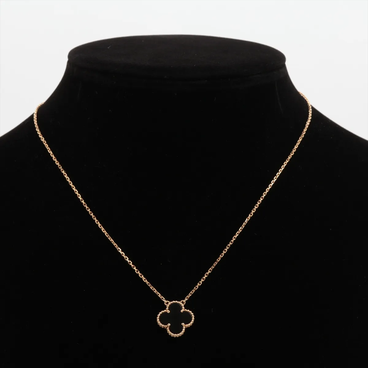 Vintage Alhambra Onyx Necklace 750 (Yellow Gold) 4.9g JE657716 — view 5