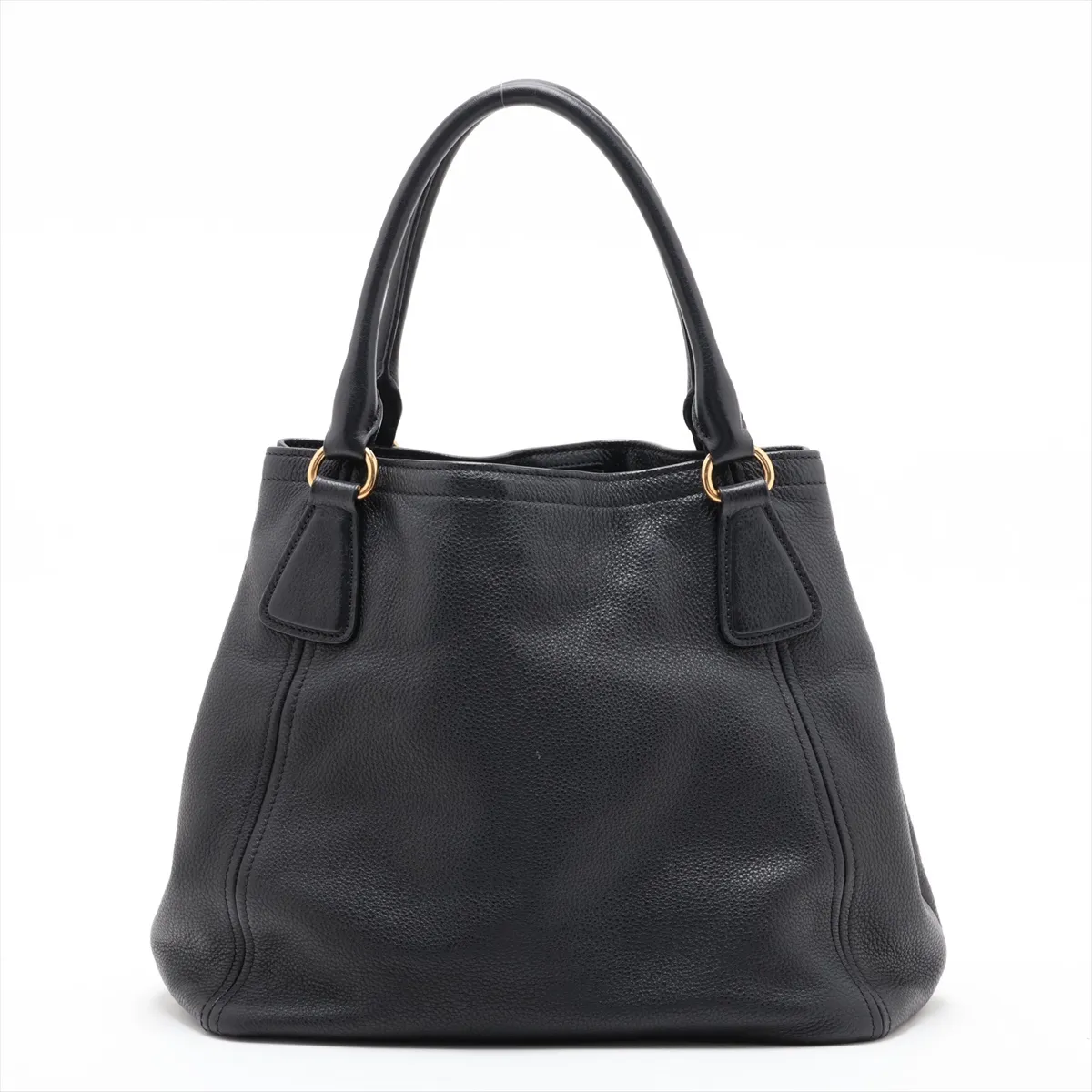 Vitello Daino Leather 2-Way Handbag, Black, 1BC534, Unsigned Guarantee Card — view 2