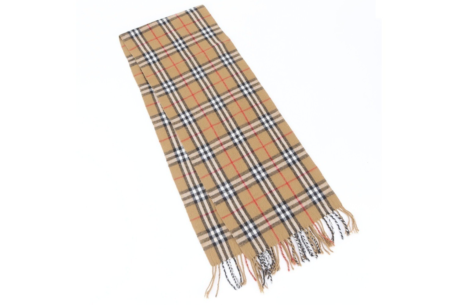 Nova Check scarf with tags attached. — view 2