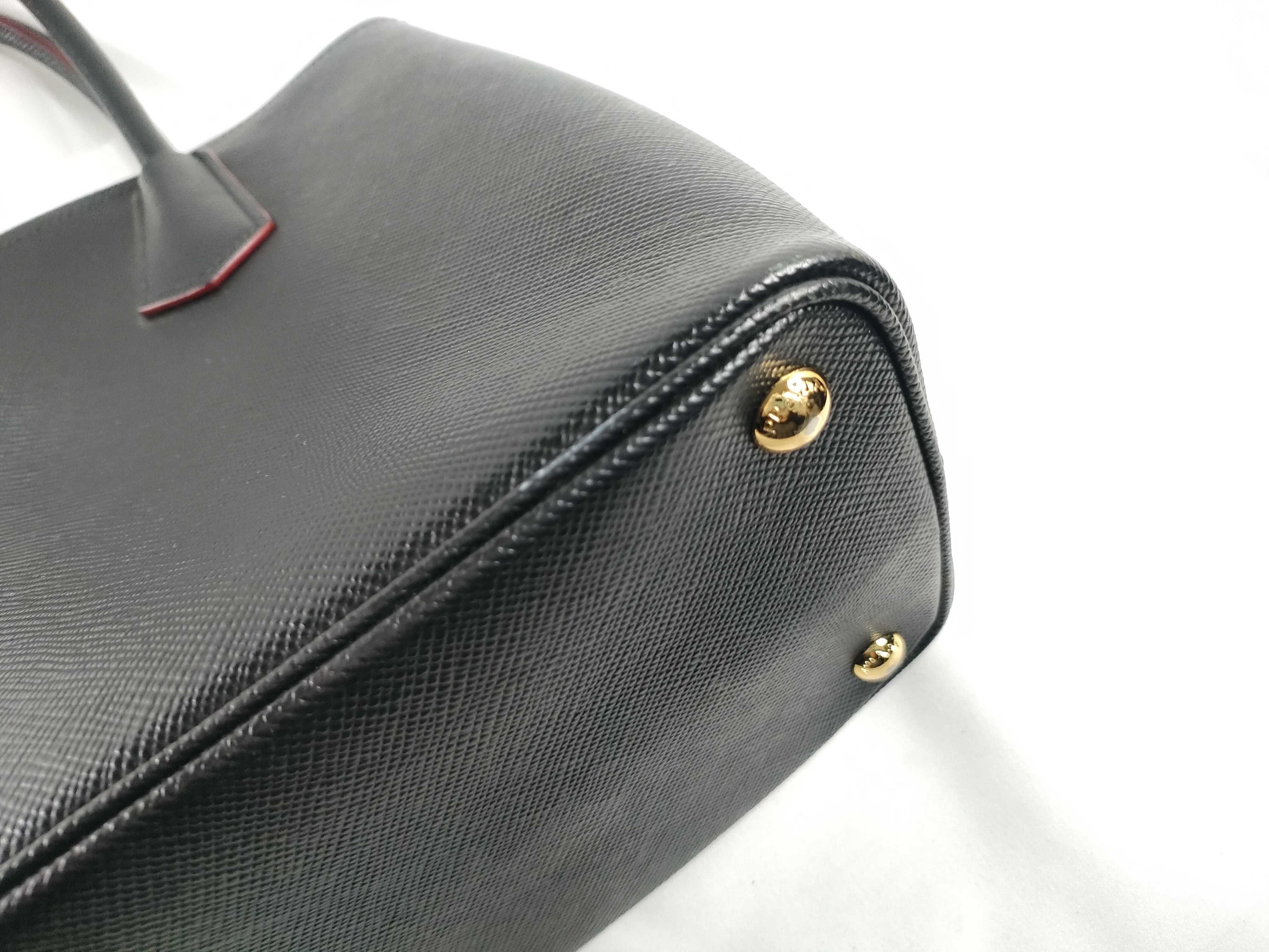 HK- 1BG775 Saffiano Cuir Leather Nero/Fuoco 2-Way Handbag — view 5