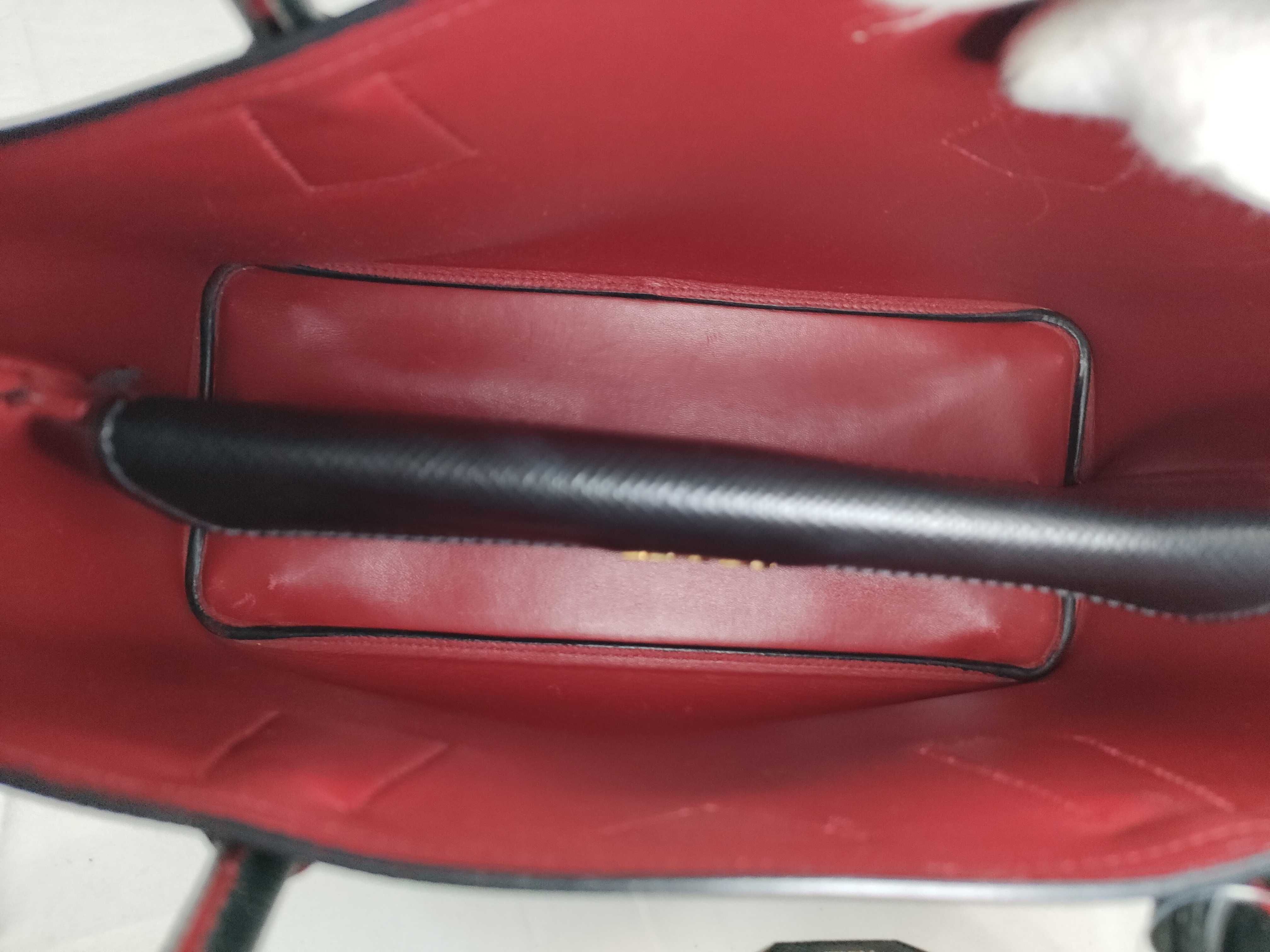 HK- 1BG775 Saffiano Cuir Leather Nero/Fuoco 2-Way Handbag — view 9