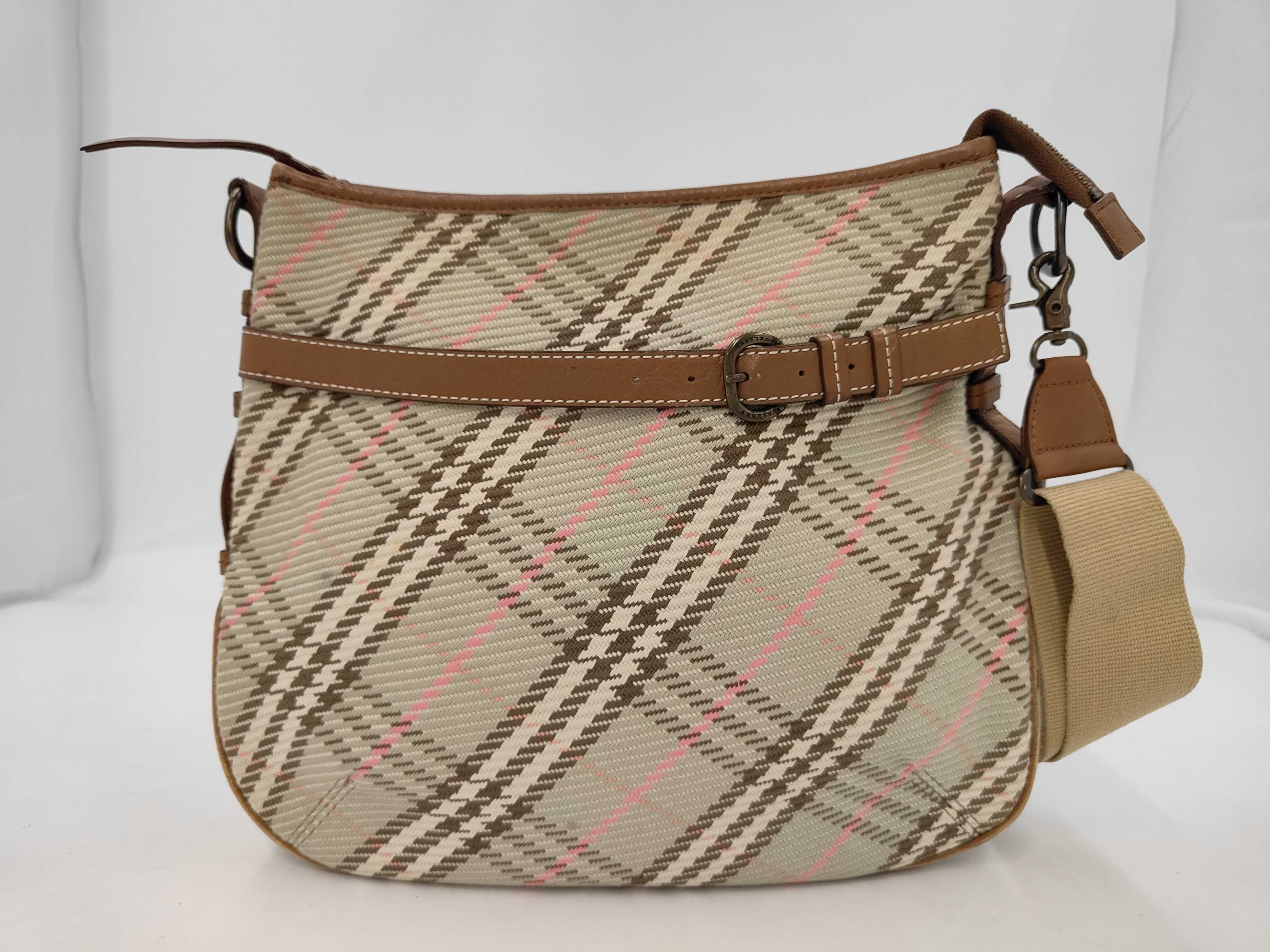 Pink Burberry Blue Label Check One-Shoulder Bag