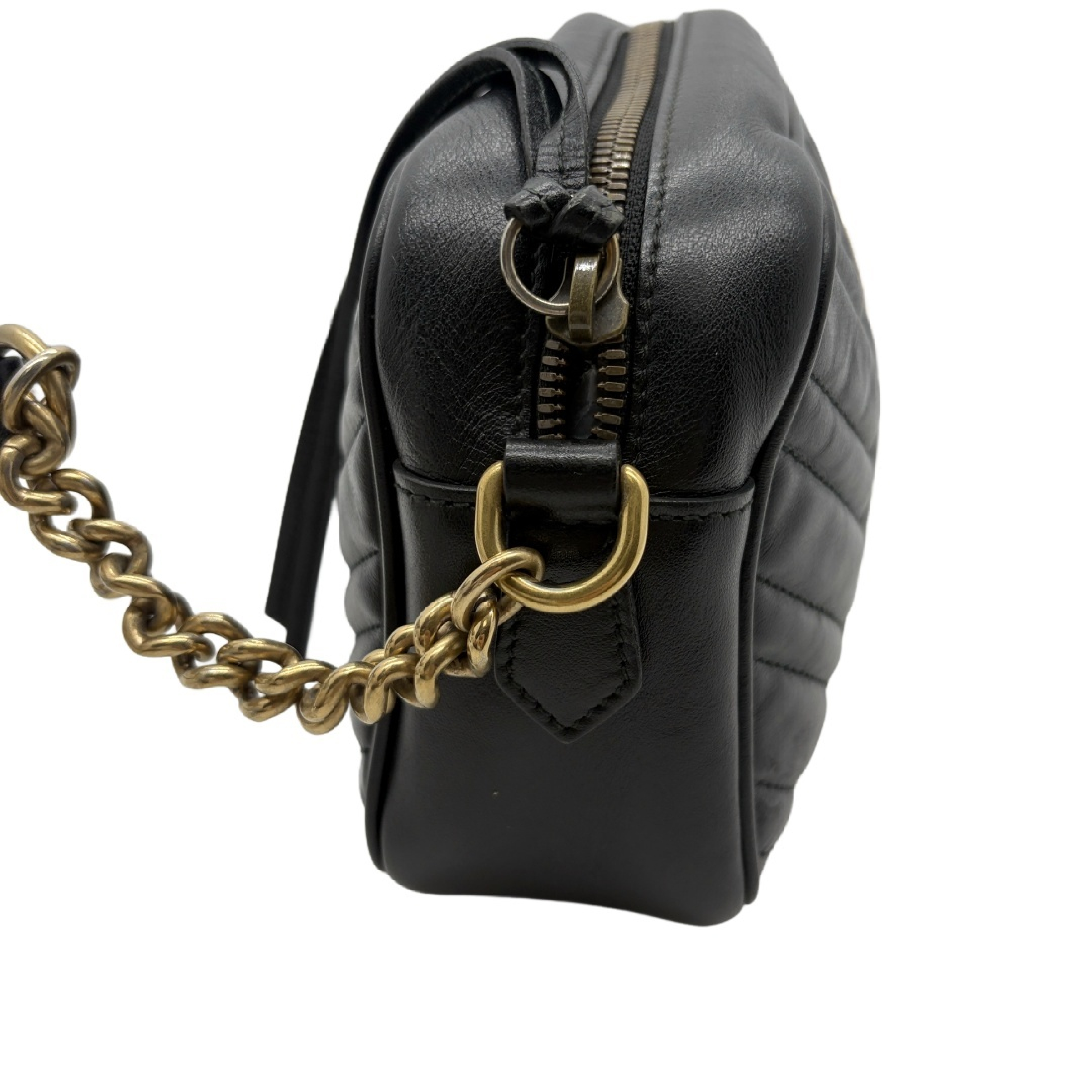 GG Marmont Matelassé Quilted Leather Camera Bag with Chain Shoulder Strap — view 4