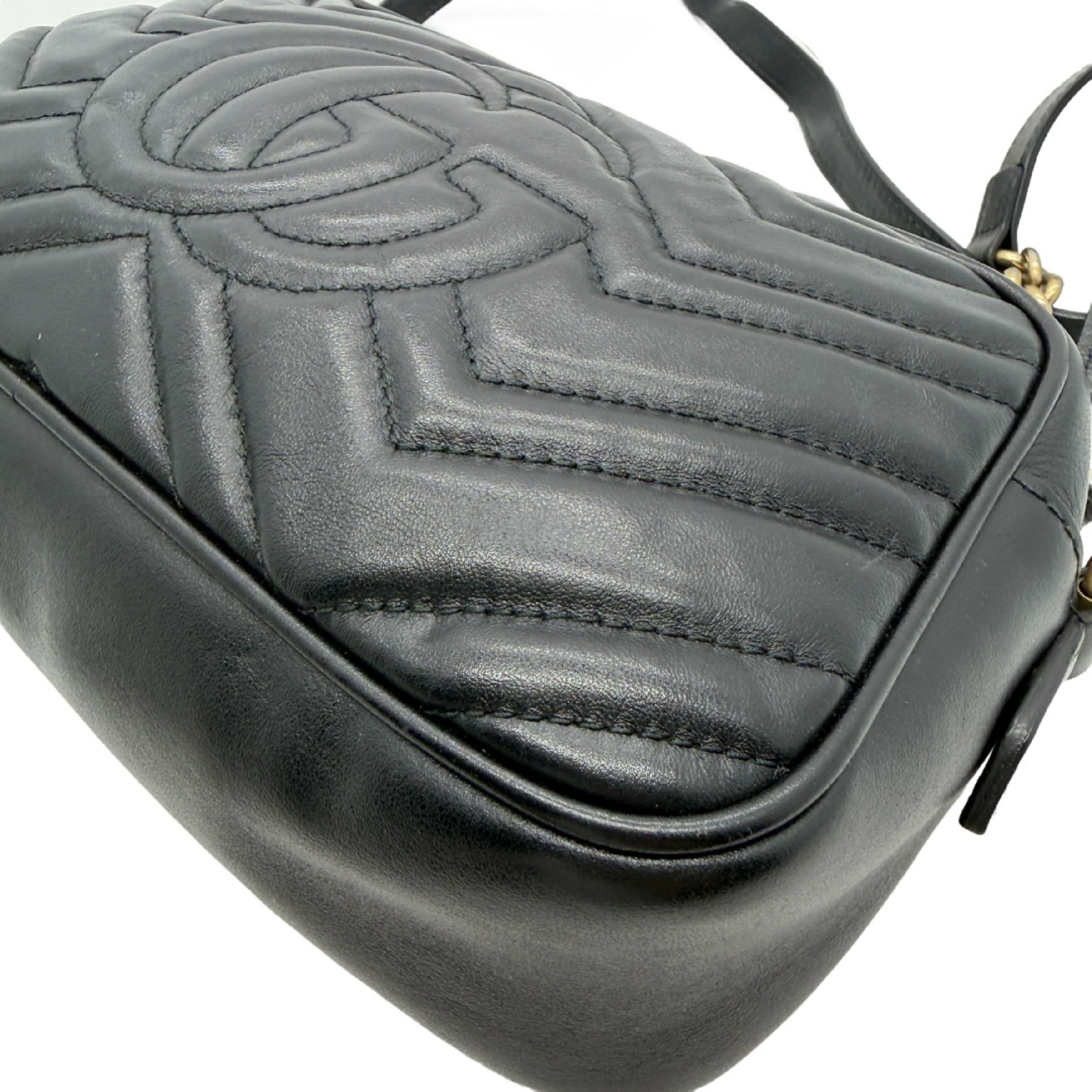 GG Marmont Matelassé Quilted Leather Camera Bag with Chain Shoulder Strap — view 9