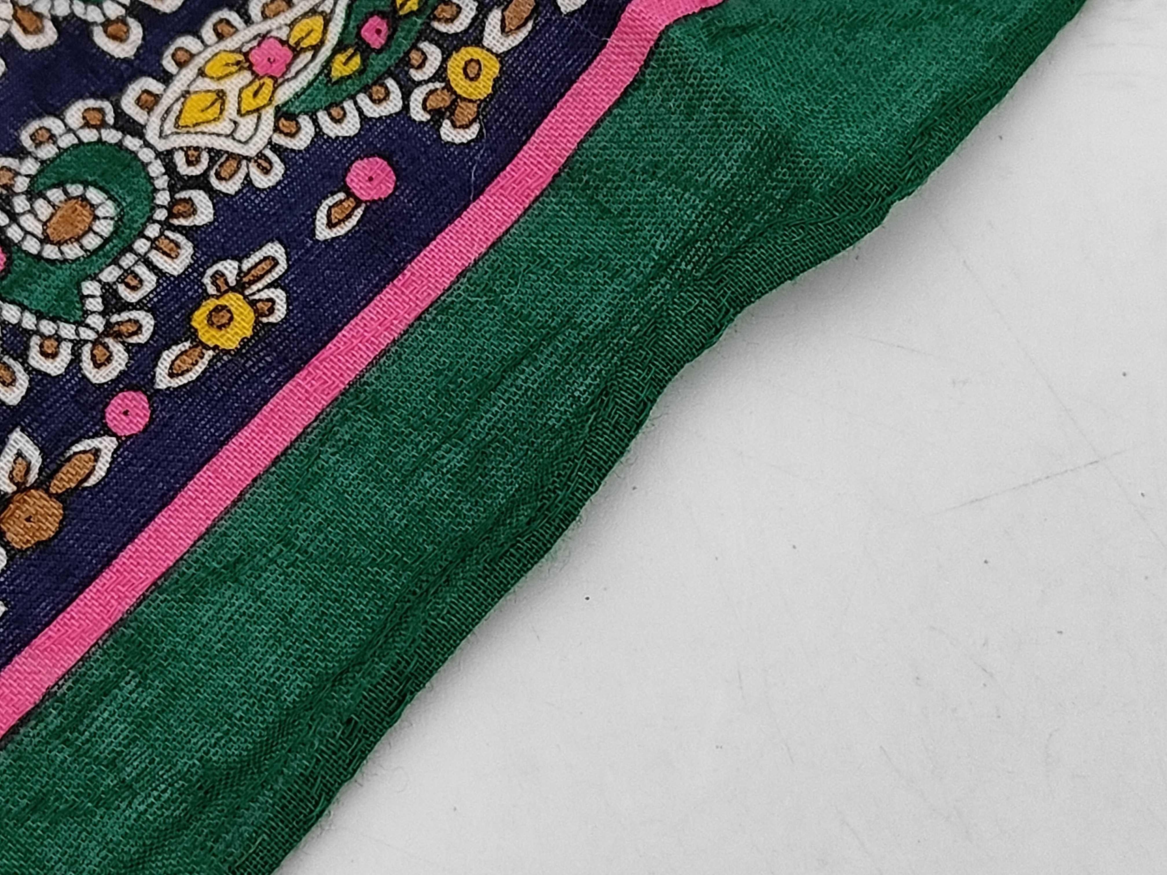 handkerchief/scarf with sticker, paisley pattern, green, and other accessories. — view 4
