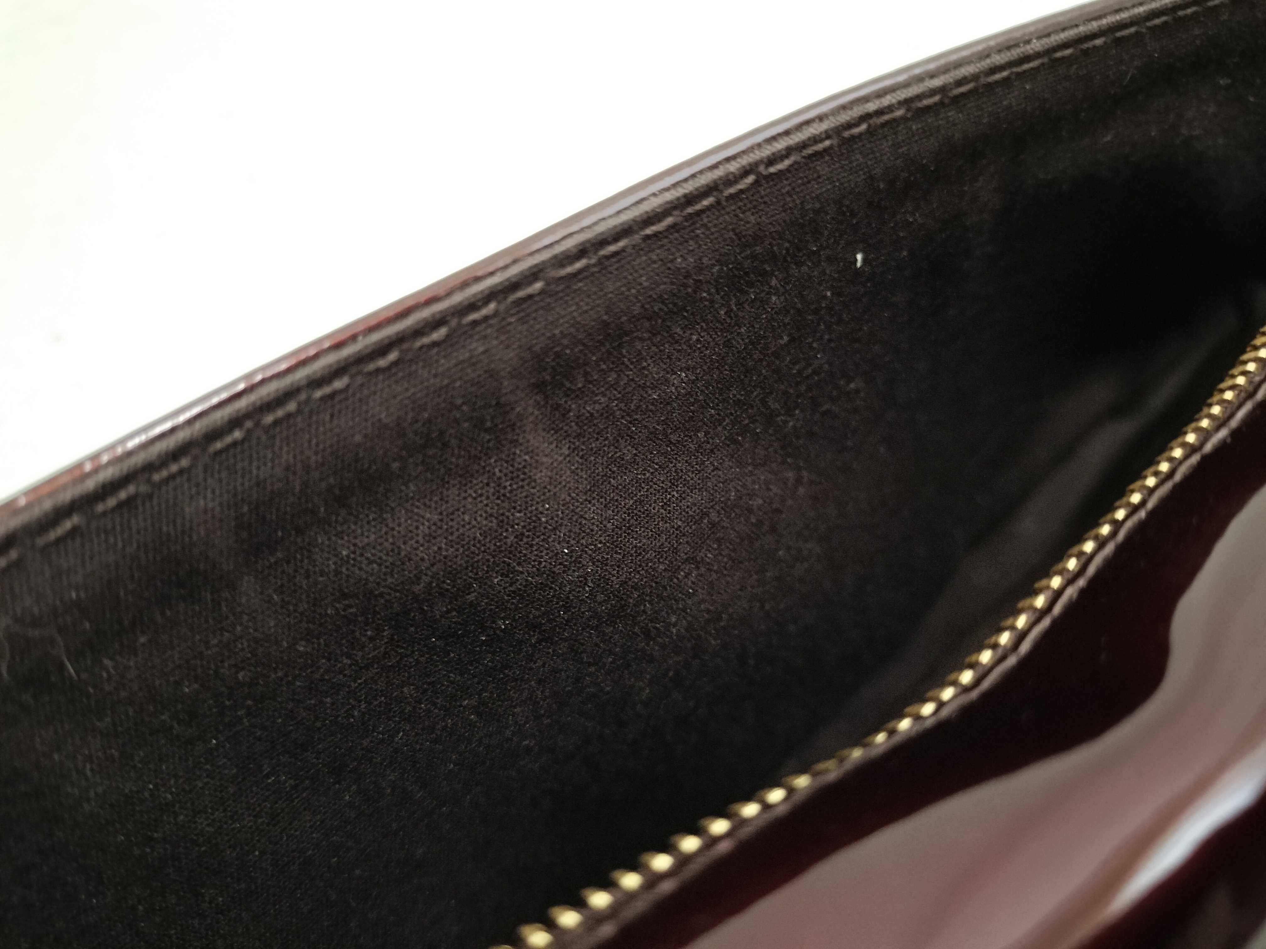 PH- Amarante Vernis Sobe Clutch Dark Red Leather Clutch Bag — view 11