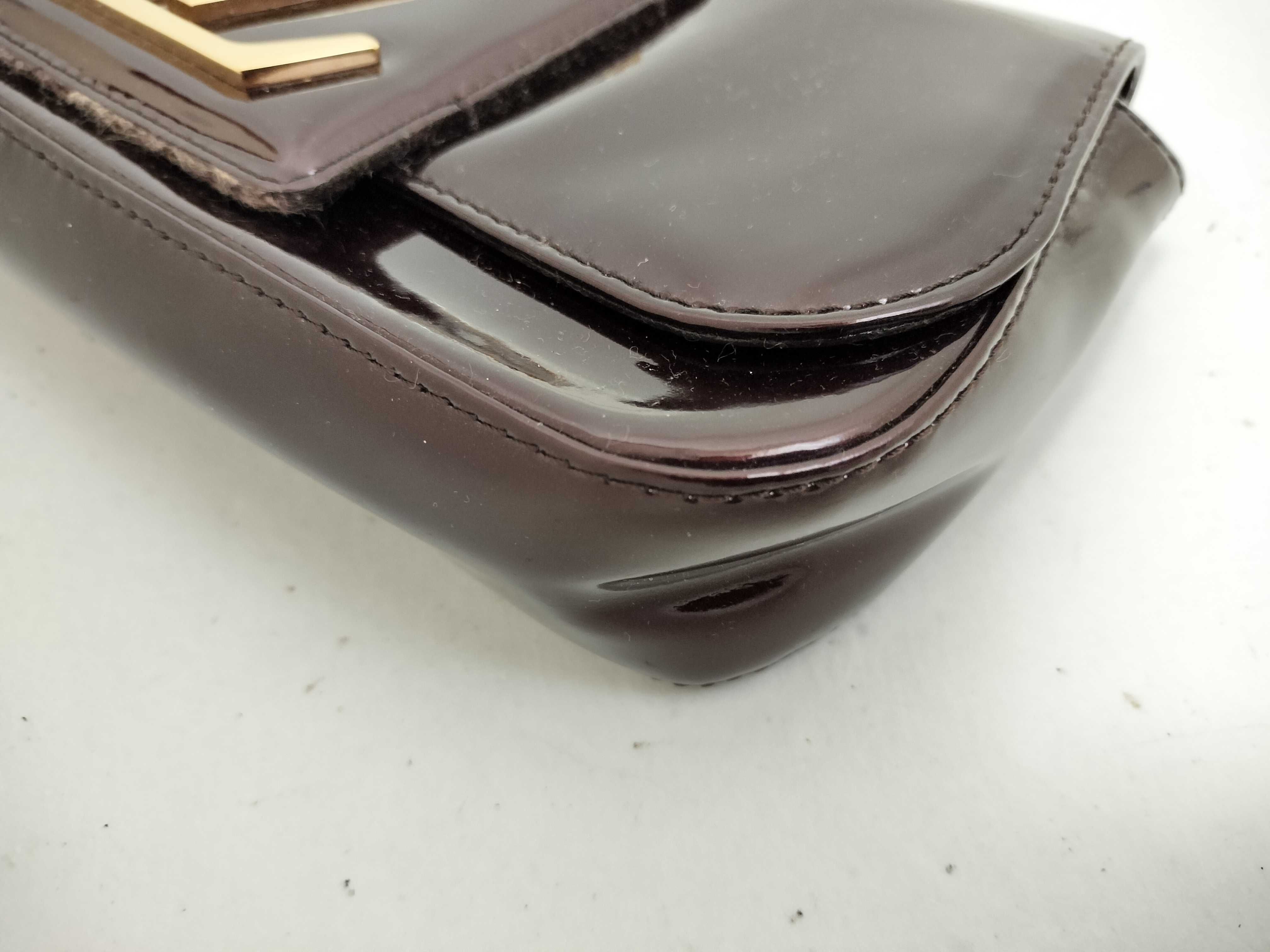 PH- Amarante Vernis Sobe Clutch Dark Red Leather Clutch Bag — view 3