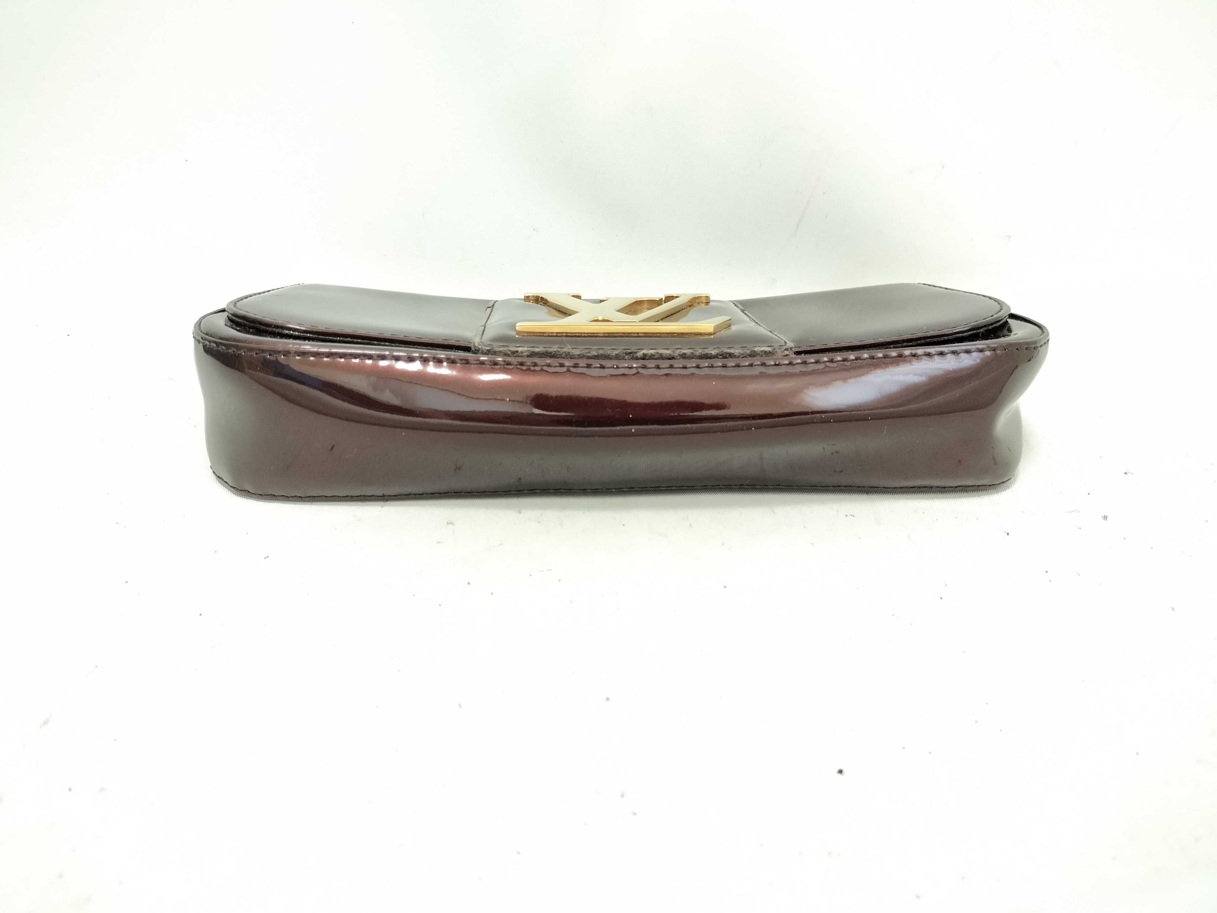PH- Amarante Vernis Sobe Clutch Dark Red Leather Clutch Bag — view 4