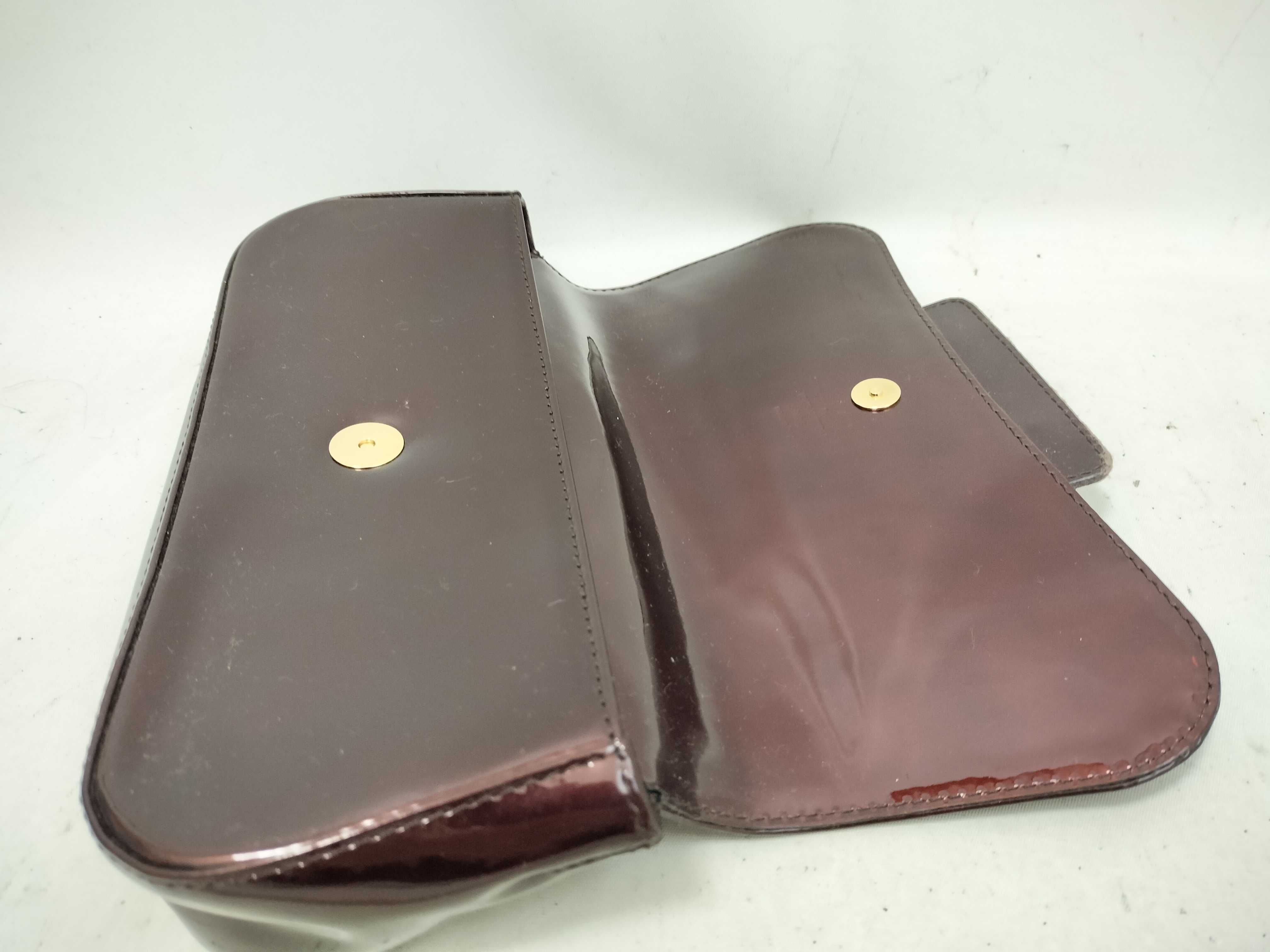 PH- Amarante Vernis Sobe Clutch Dark Red Leather Clutch Bag — view 5
