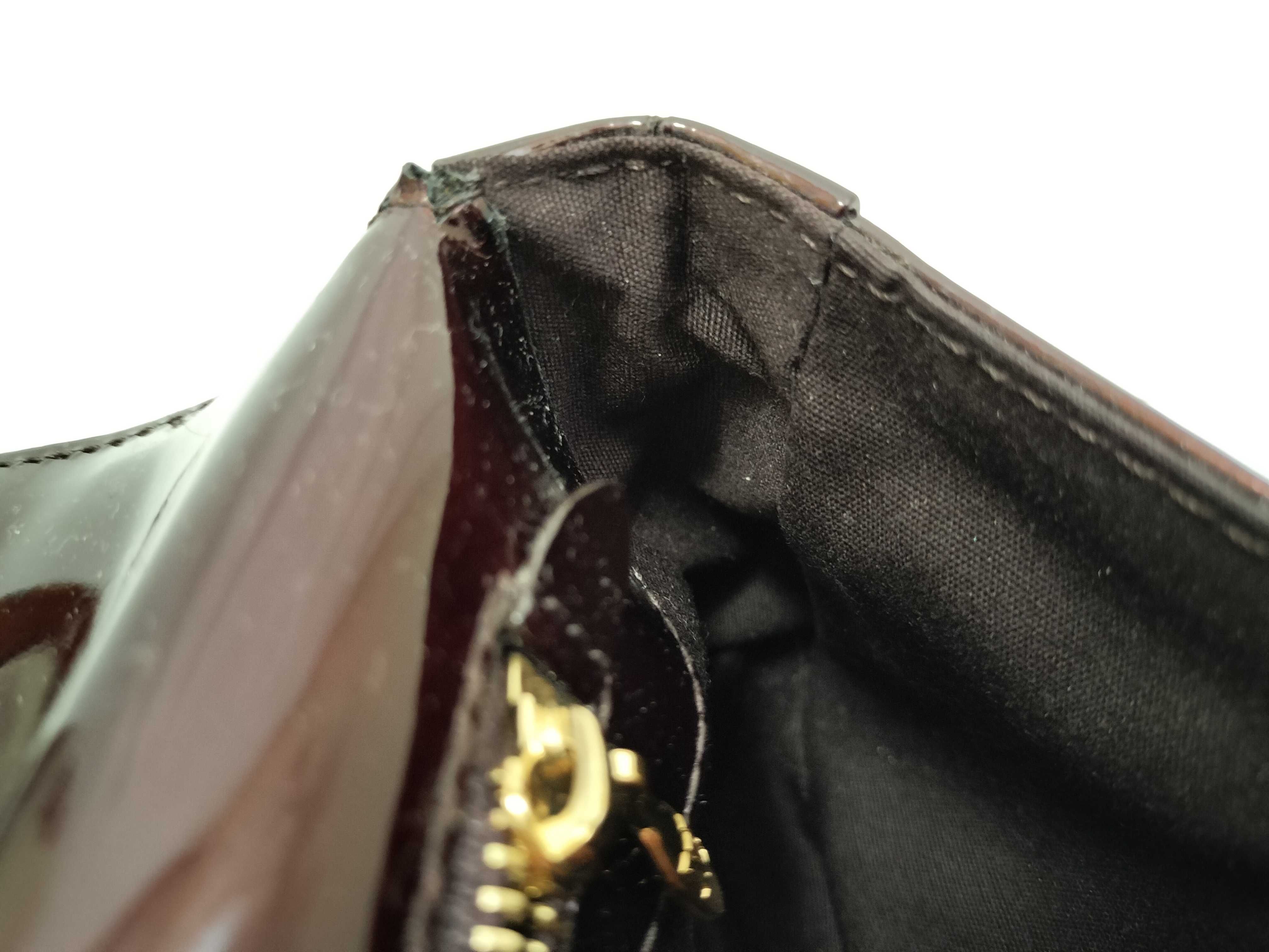 PH- Amarante Vernis Sobe Clutch Dark Red Leather Clutch Bag — view 6