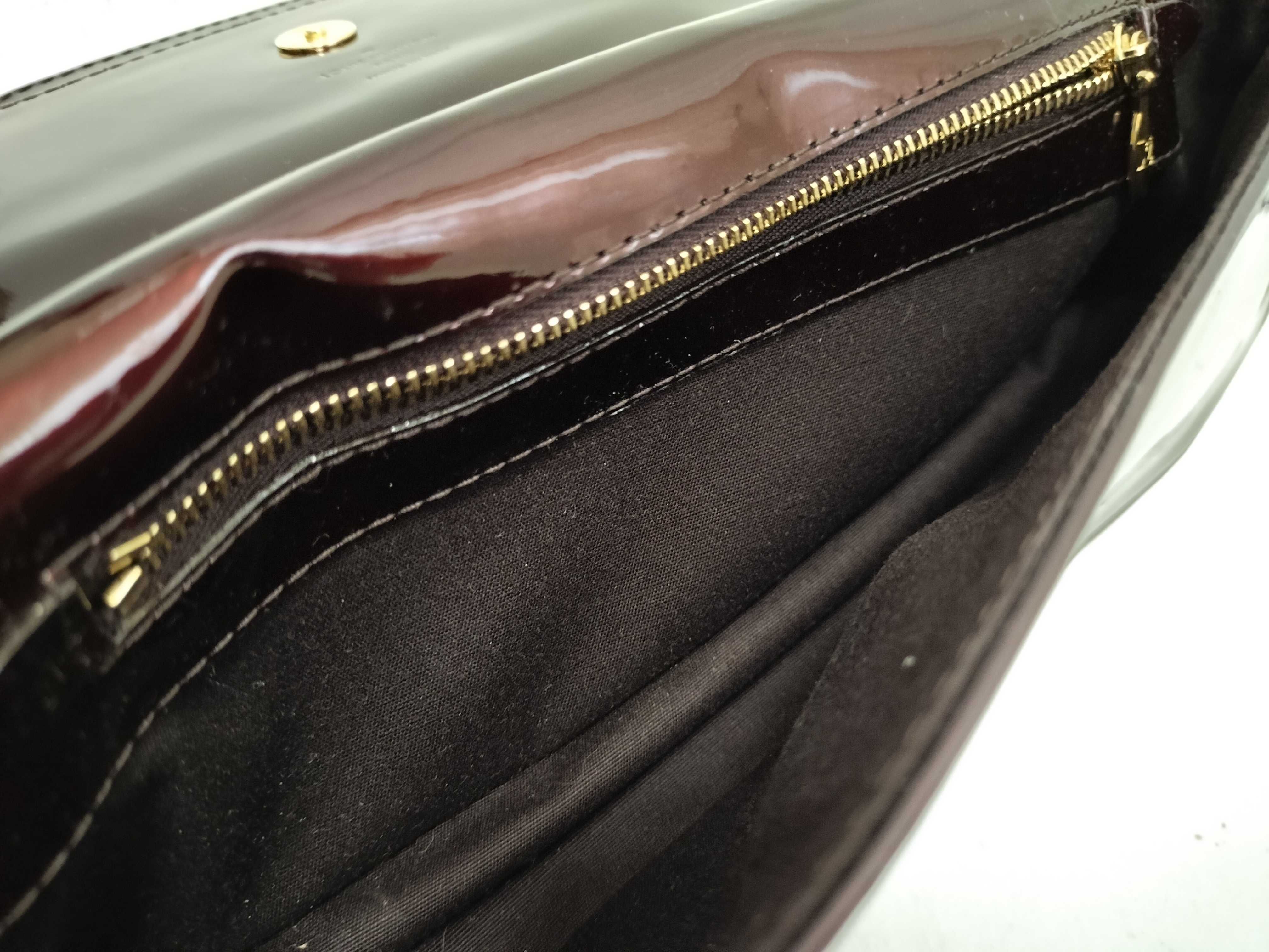 PH- Amarante Vernis Sobe Clutch Dark Red Leather Clutch Bag — view 7