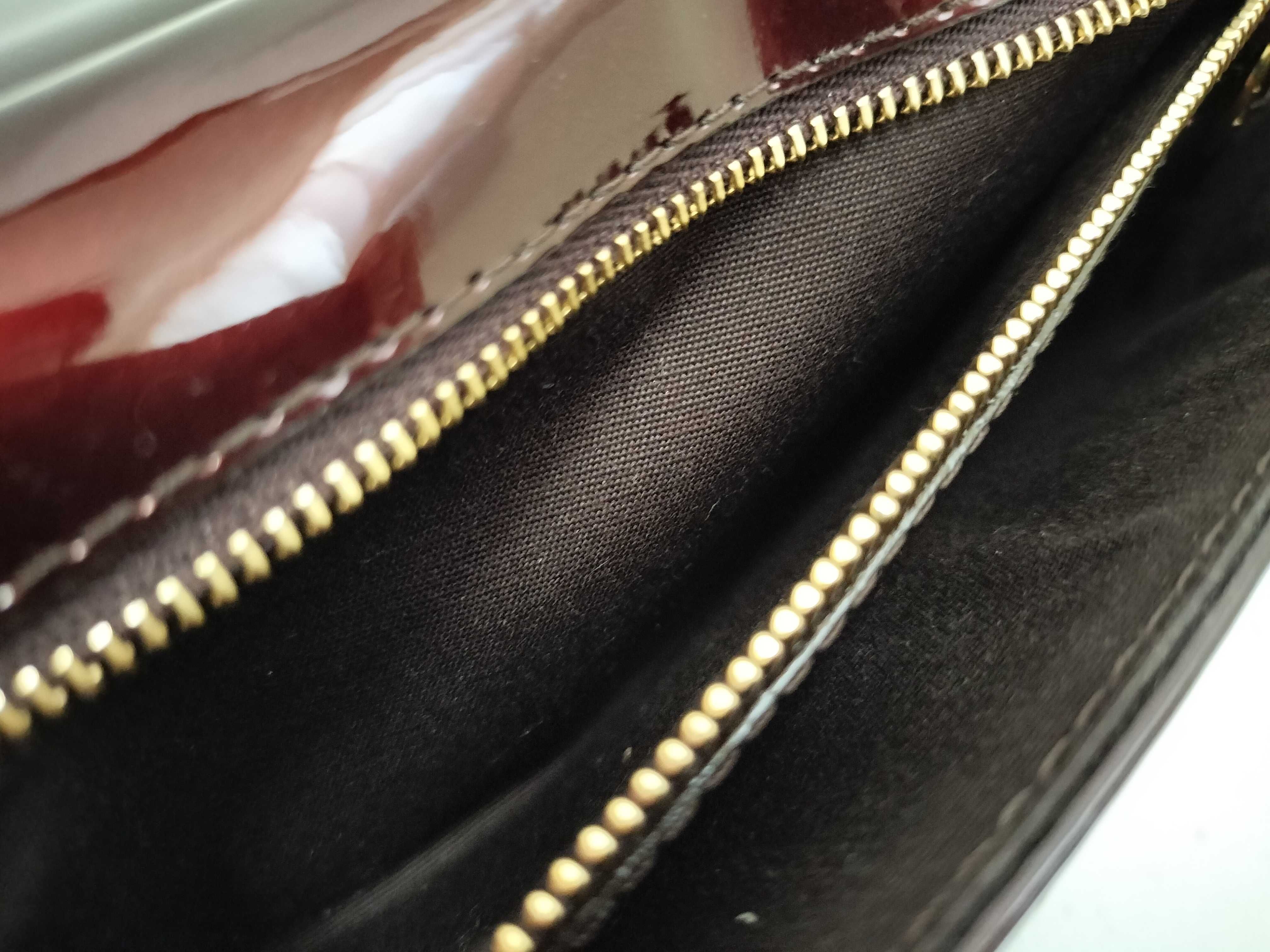 PH- Amarante Vernis Sobe Clutch Dark Red Leather Clutch Bag — view 8