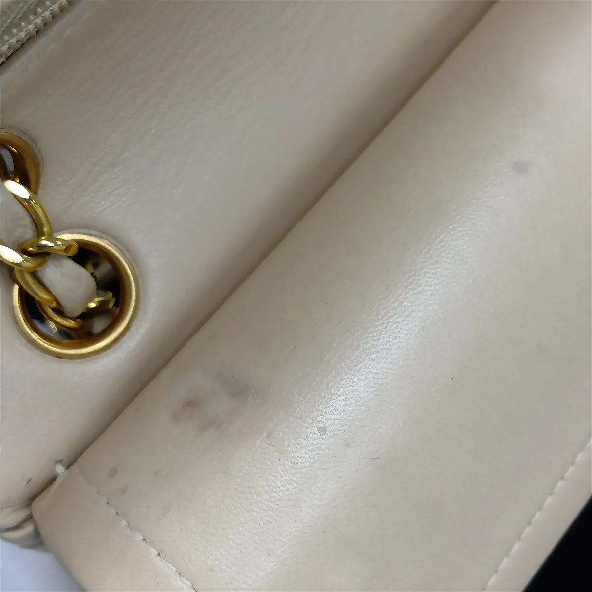 Matelassé 23 Lambskin Double Flap Double Chain Bag, Beige, Gold Hardware, 3266652, Series 3, A01113 — view 13