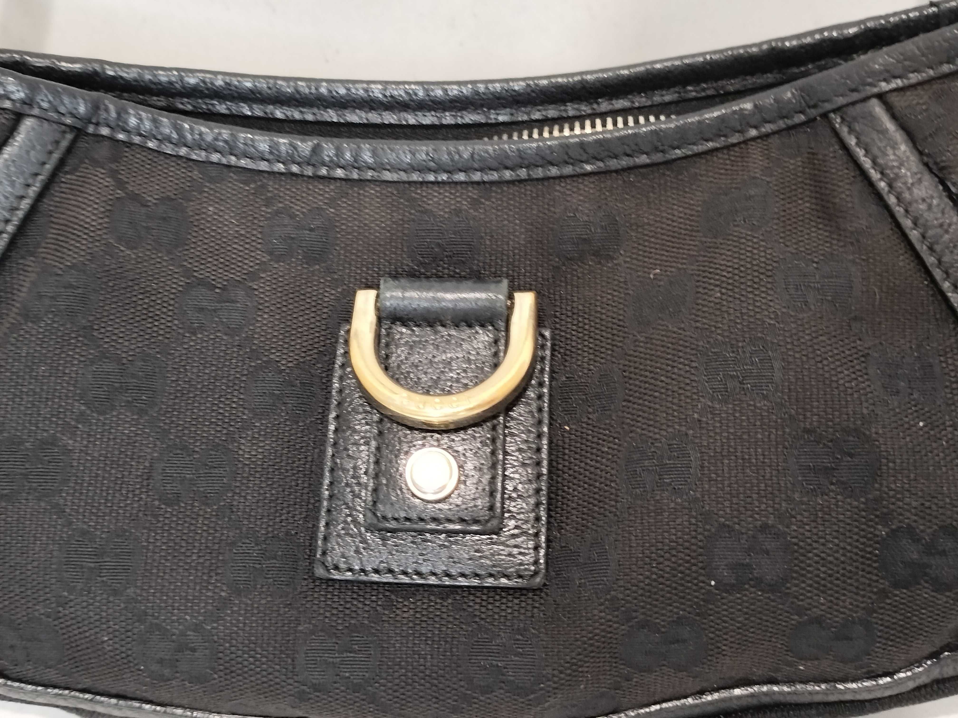 Black Canvas GG Monogram D-Buckle Shoulder Bag (Handbag) — view 2