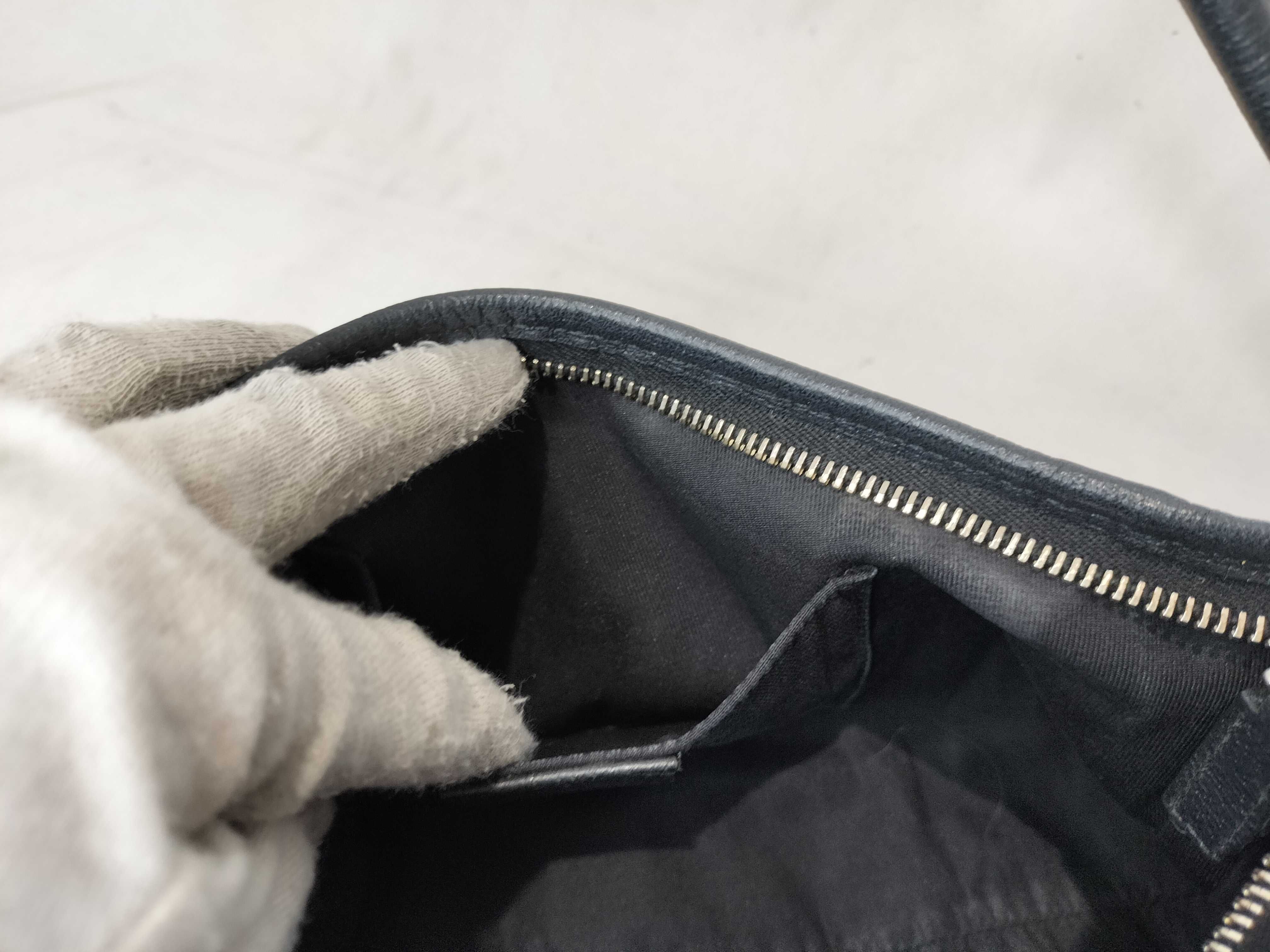 Black Canvas GG Monogram D-Buckle Shoulder Bag (Handbag) — view 11