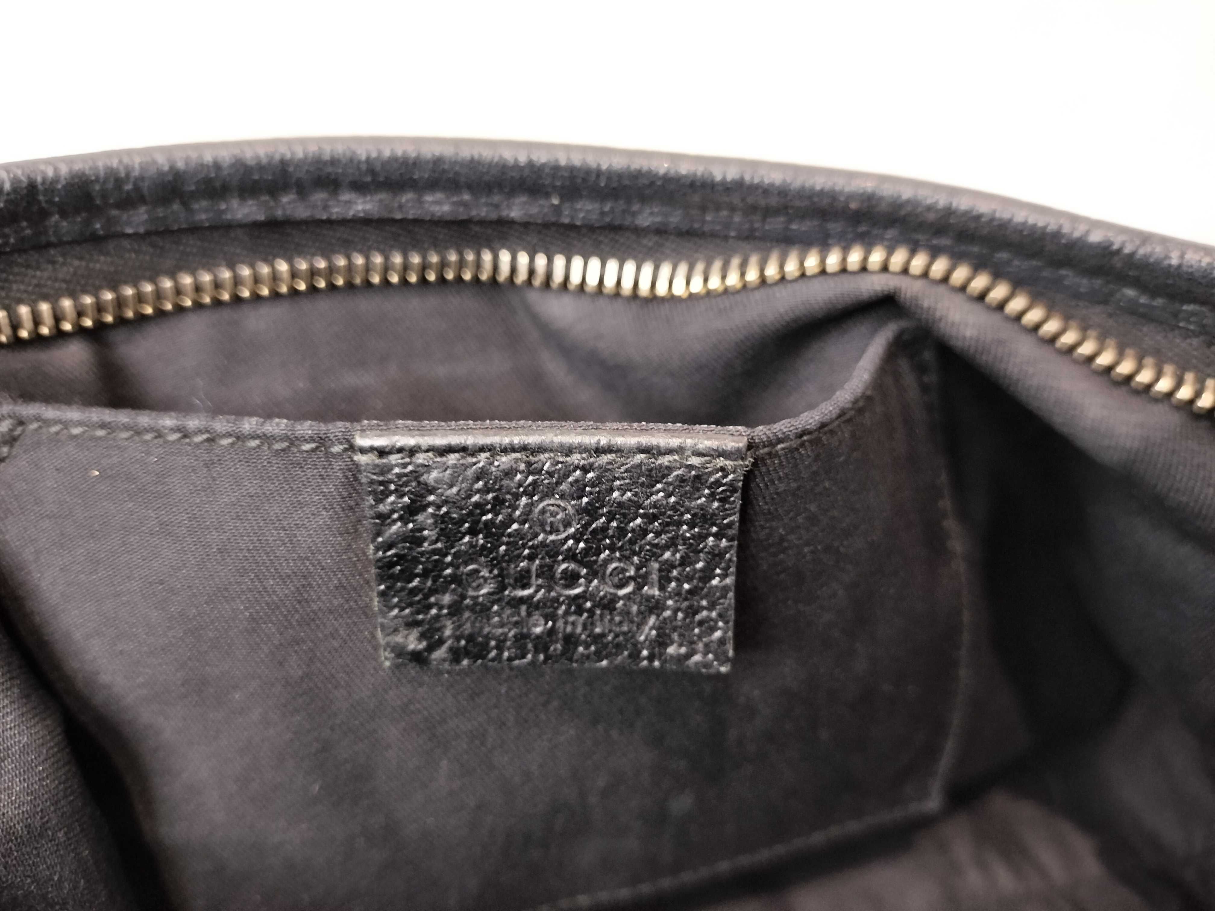 Black Canvas GG Monogram D-Buckle Shoulder Bag (Handbag) — view 12