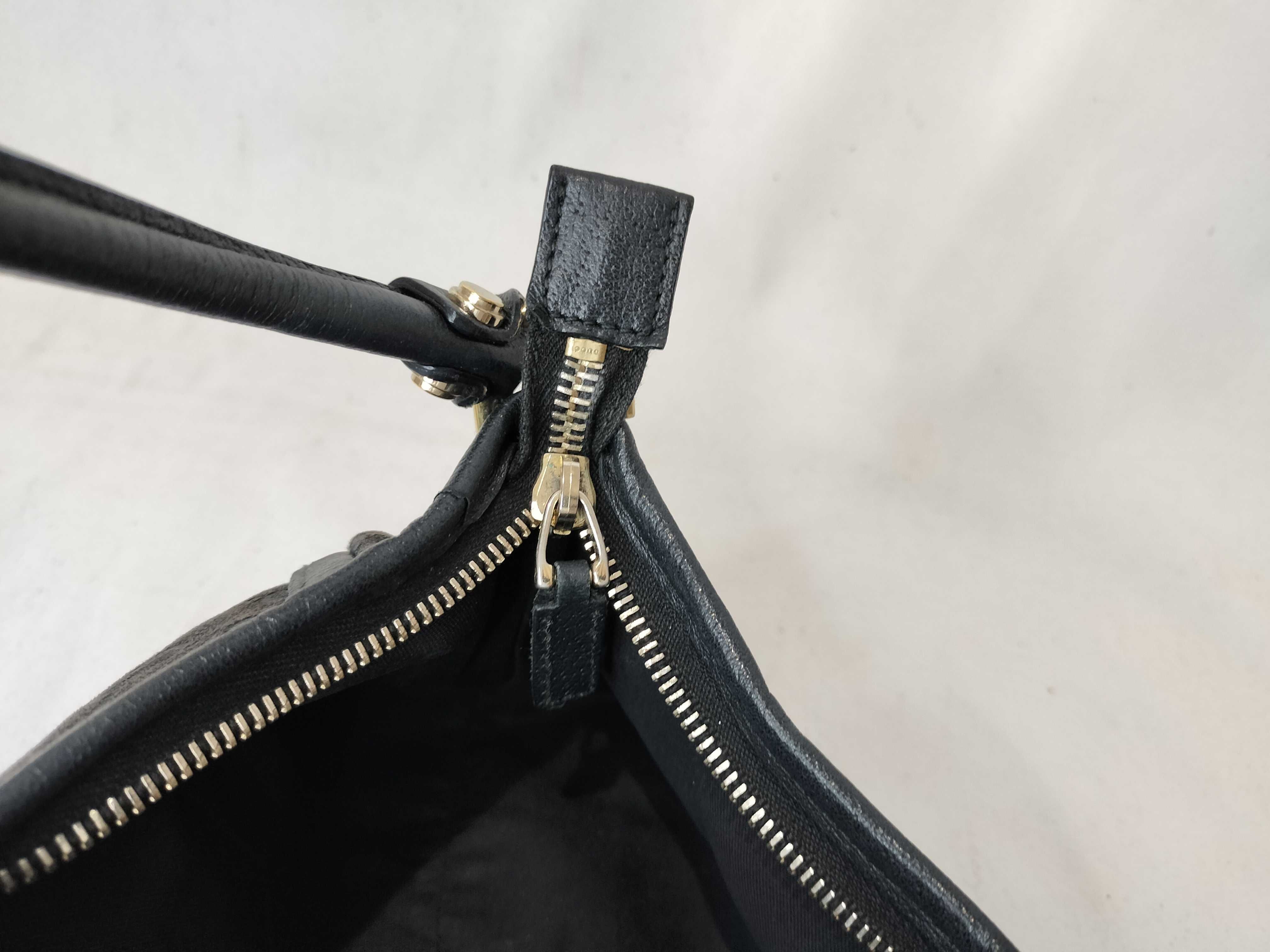 Black Canvas GG Monogram D-Buckle Shoulder Bag (Handbag) — view 13