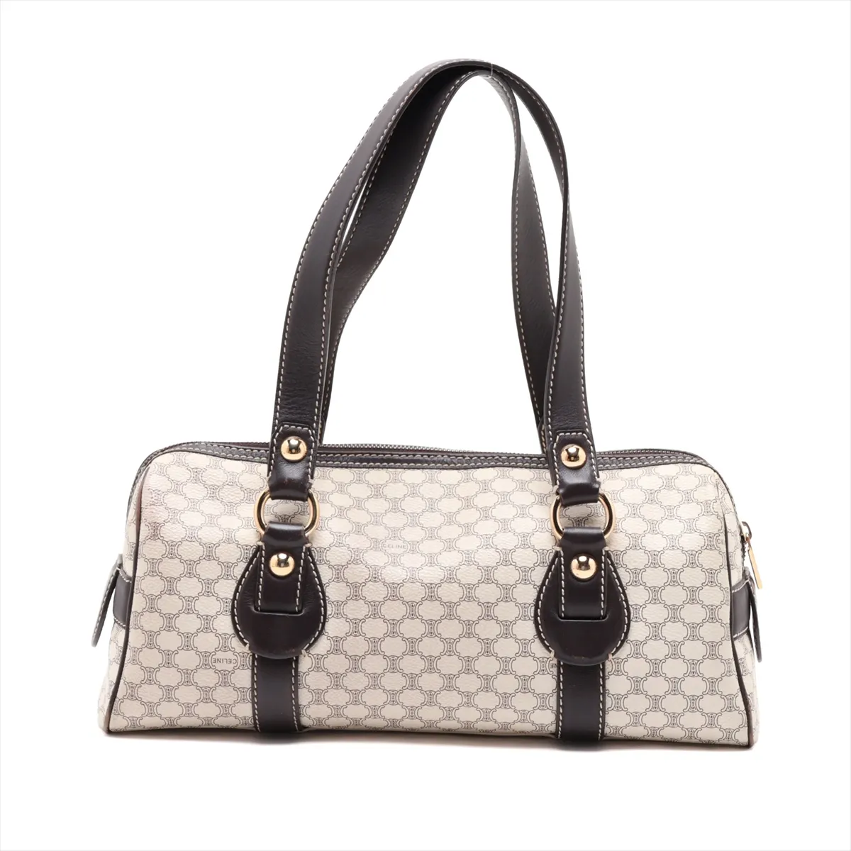 Macadam PVC x Leather Shoulder Bag, White x Brown — view 2