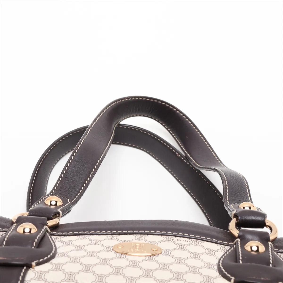 Macadam PVC x Leather Shoulder Bag, White x Brown — view 6