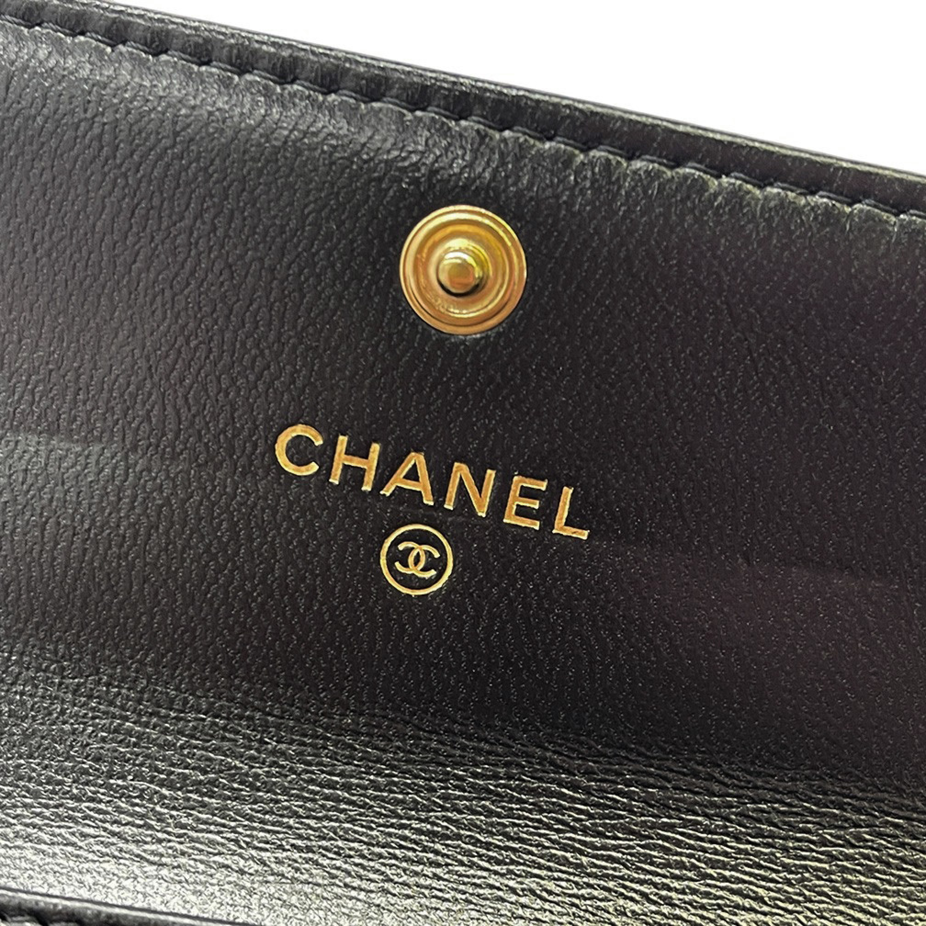 Women's Card Case, Business Card Holder, Lambskin Leather, Genuine Leather, Logo, Coco Mark CC, Black. — view 6