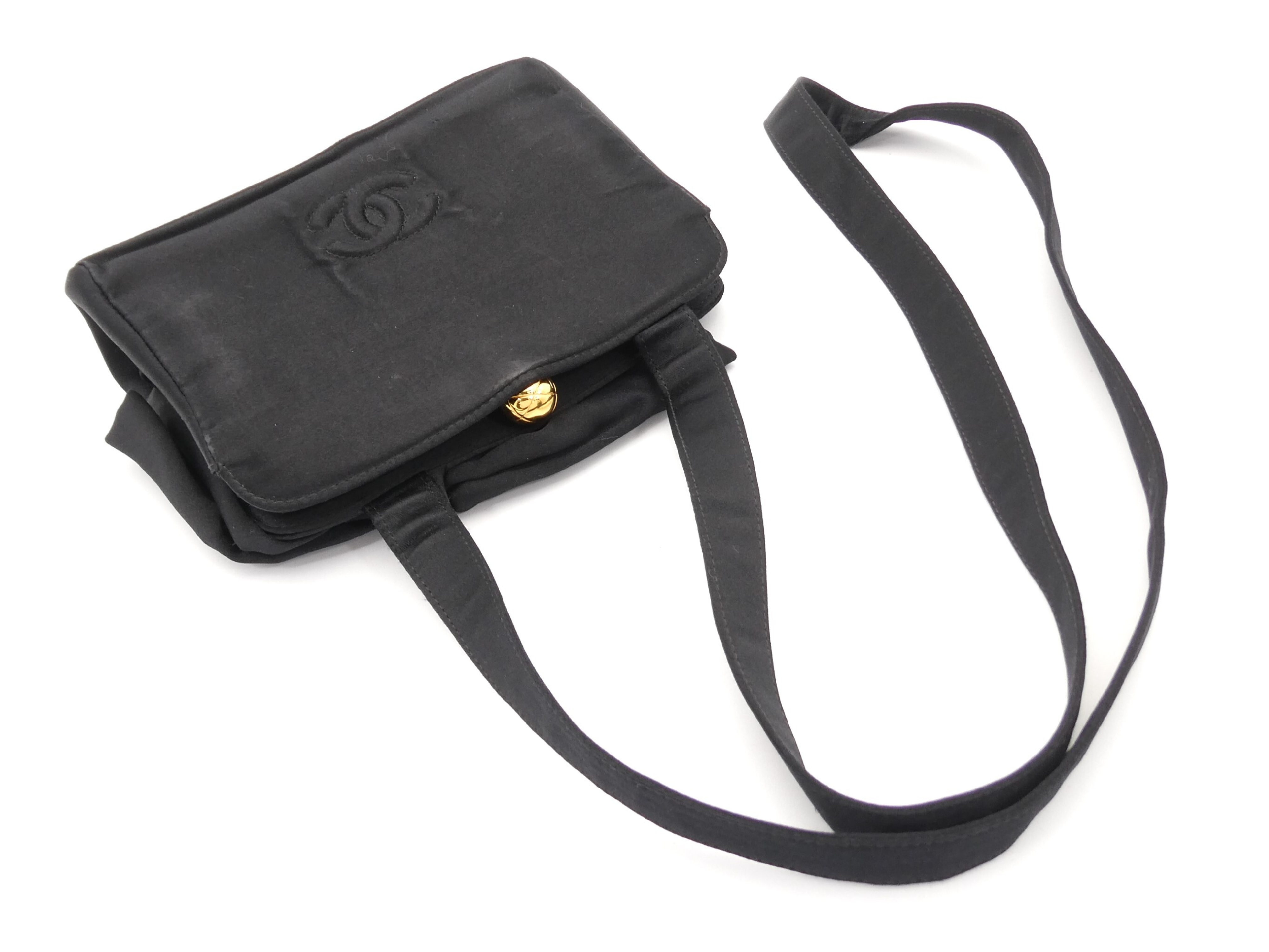 Coco Mark Satin Ribbon Clasp Shoulder Bag — view 6