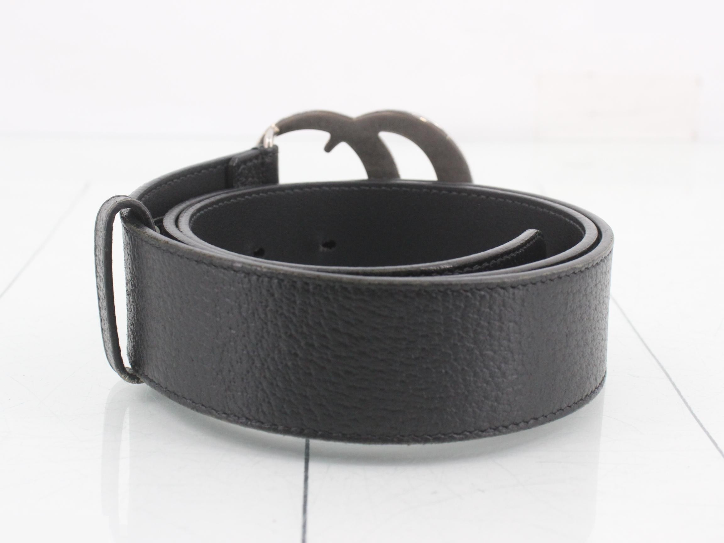 Double G buckle leather belt — view 2