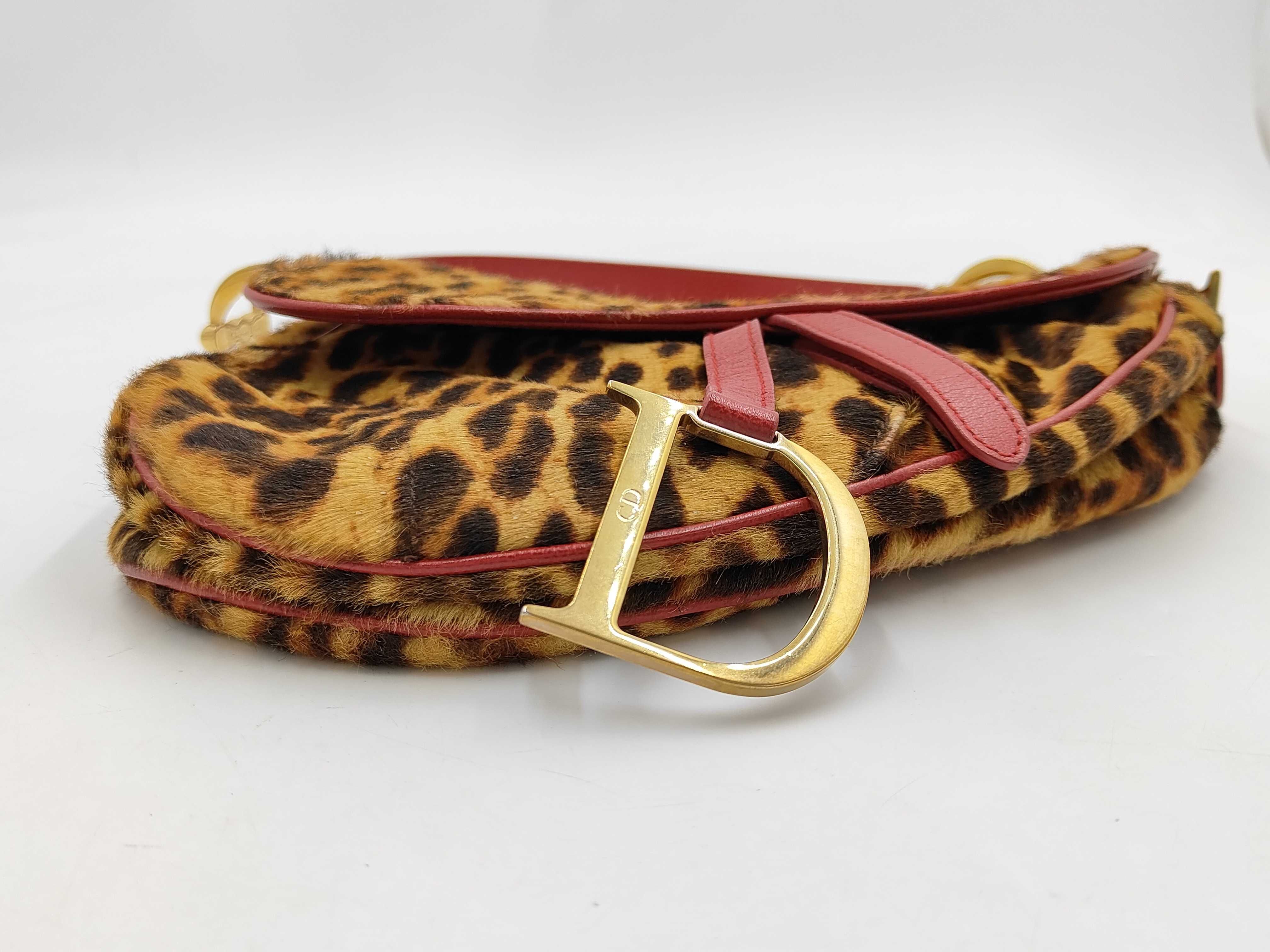 Saddle Bag, Calf Hair, Leopard Print, Dust Bag, Guarantee Card, Shoulder Bag — view 6