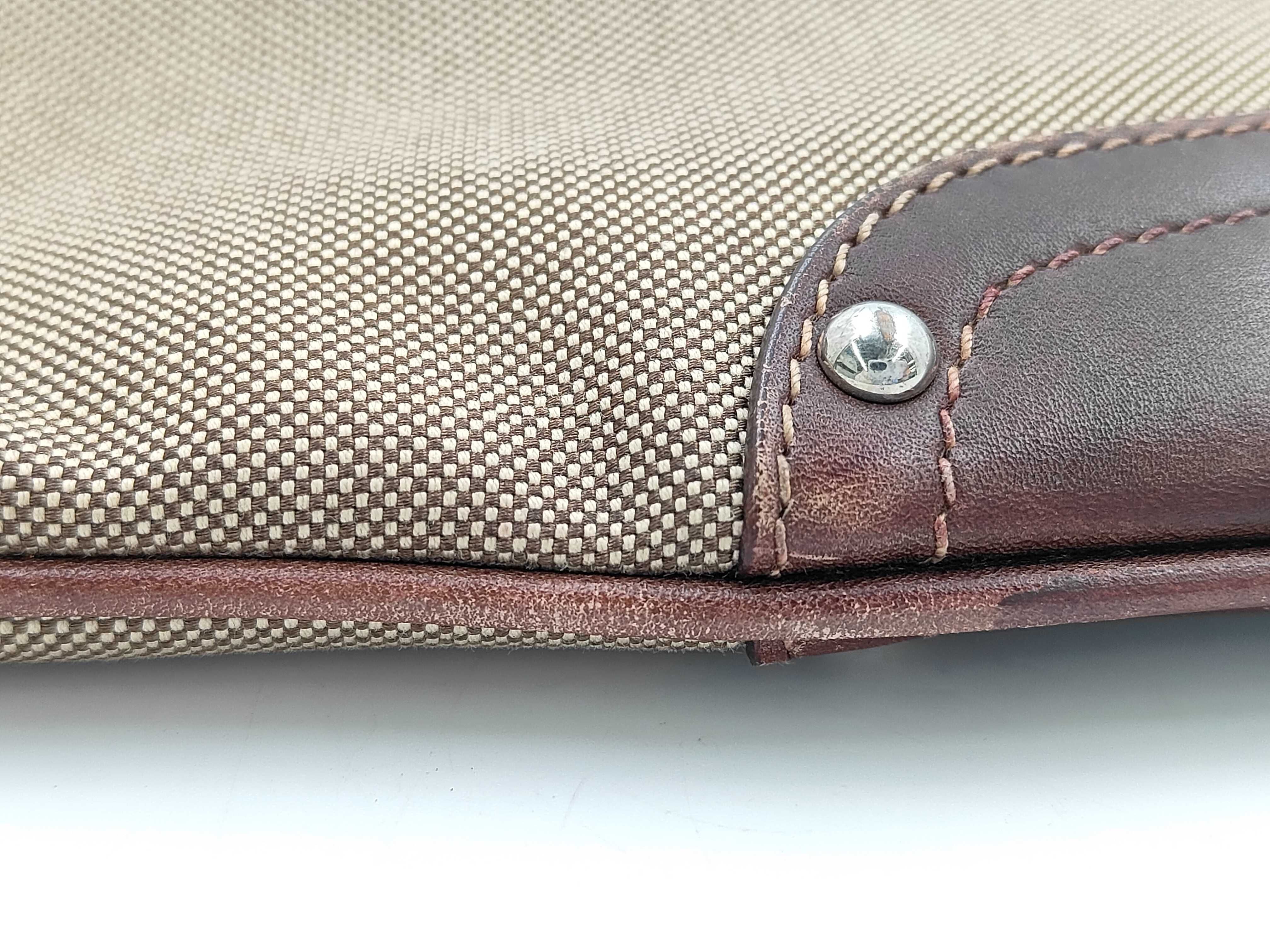 Shoulder Bag Jacquard Canvas Leather Brown Shoulder Bag — view 14