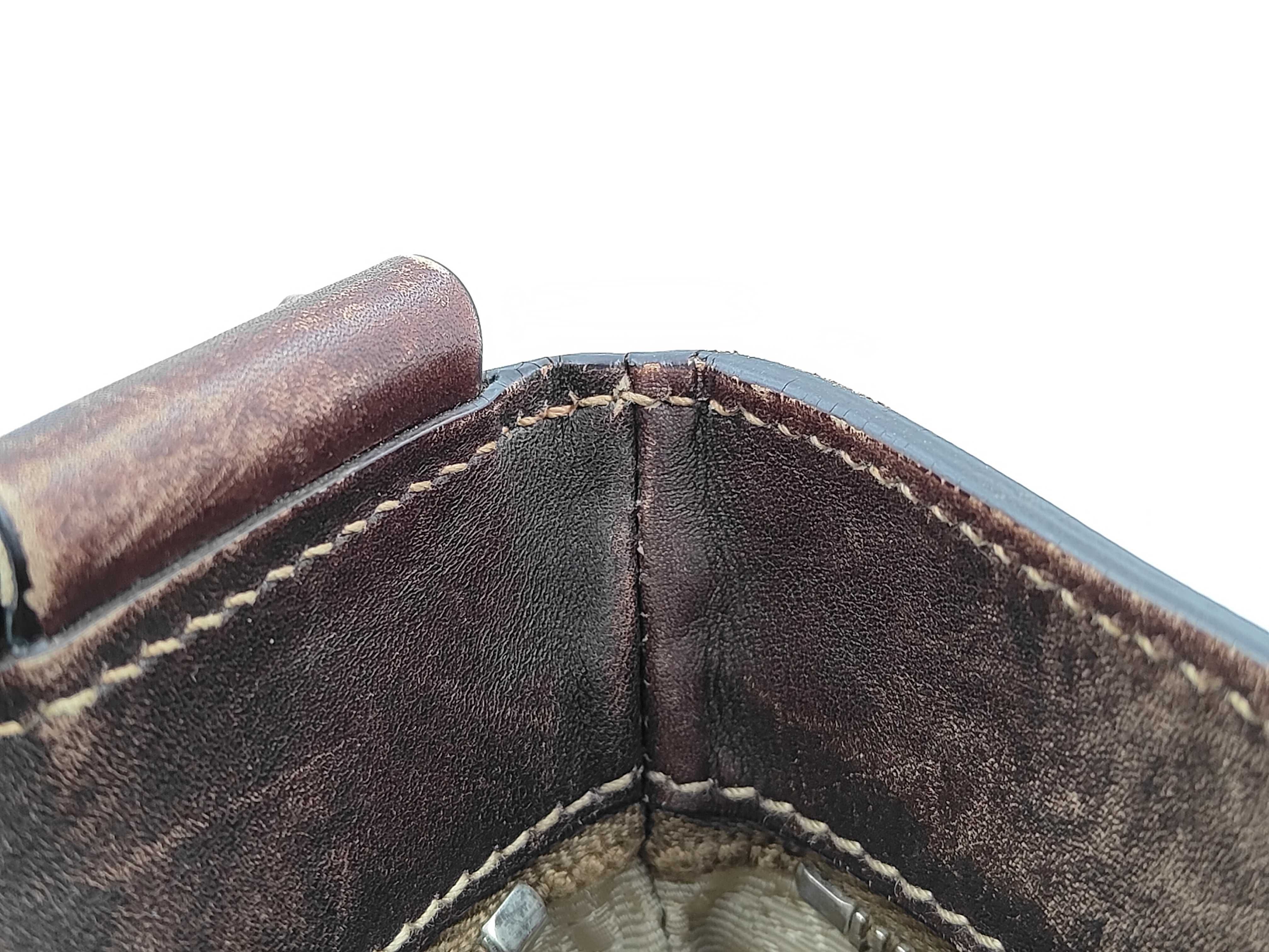 Shoulder Bag Jacquard Canvas Leather Brown Shoulder Bag — view 8