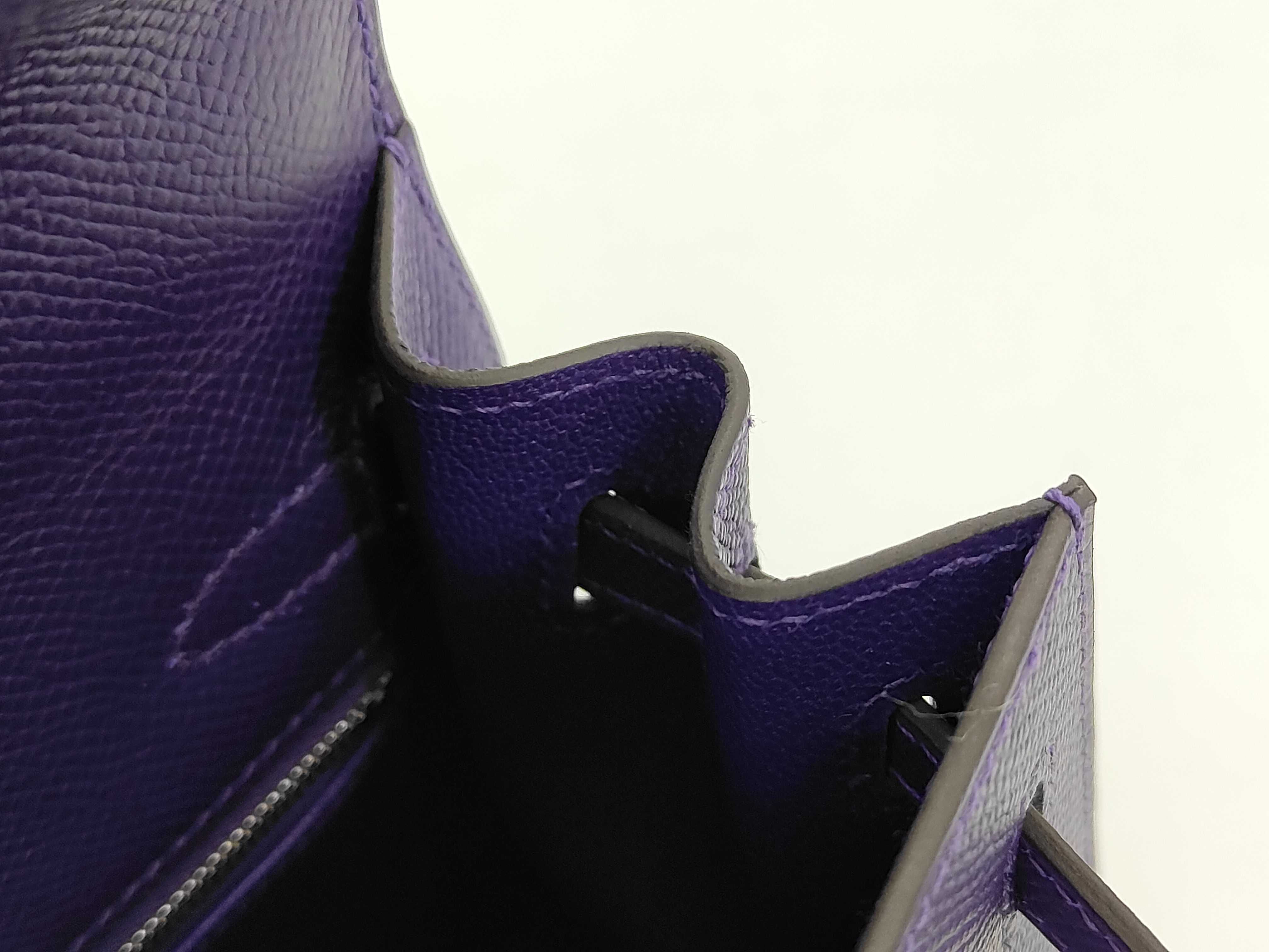 Kelly 25 Togo Purple SV G Stamp with Seal Shoulder Bag — view 11